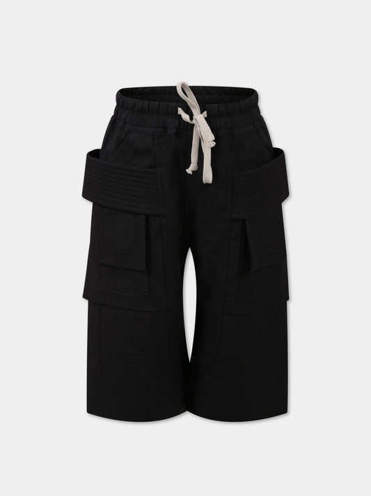 Shorts nero per bambino,Rick Owens,BG01C7382 TE 09