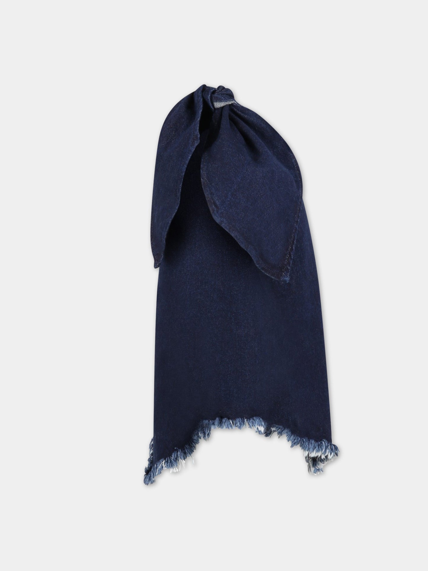 Top blu per bambina con patch logato e nodo,Marques Almeida,SS23CORETP0342DNM NAVY