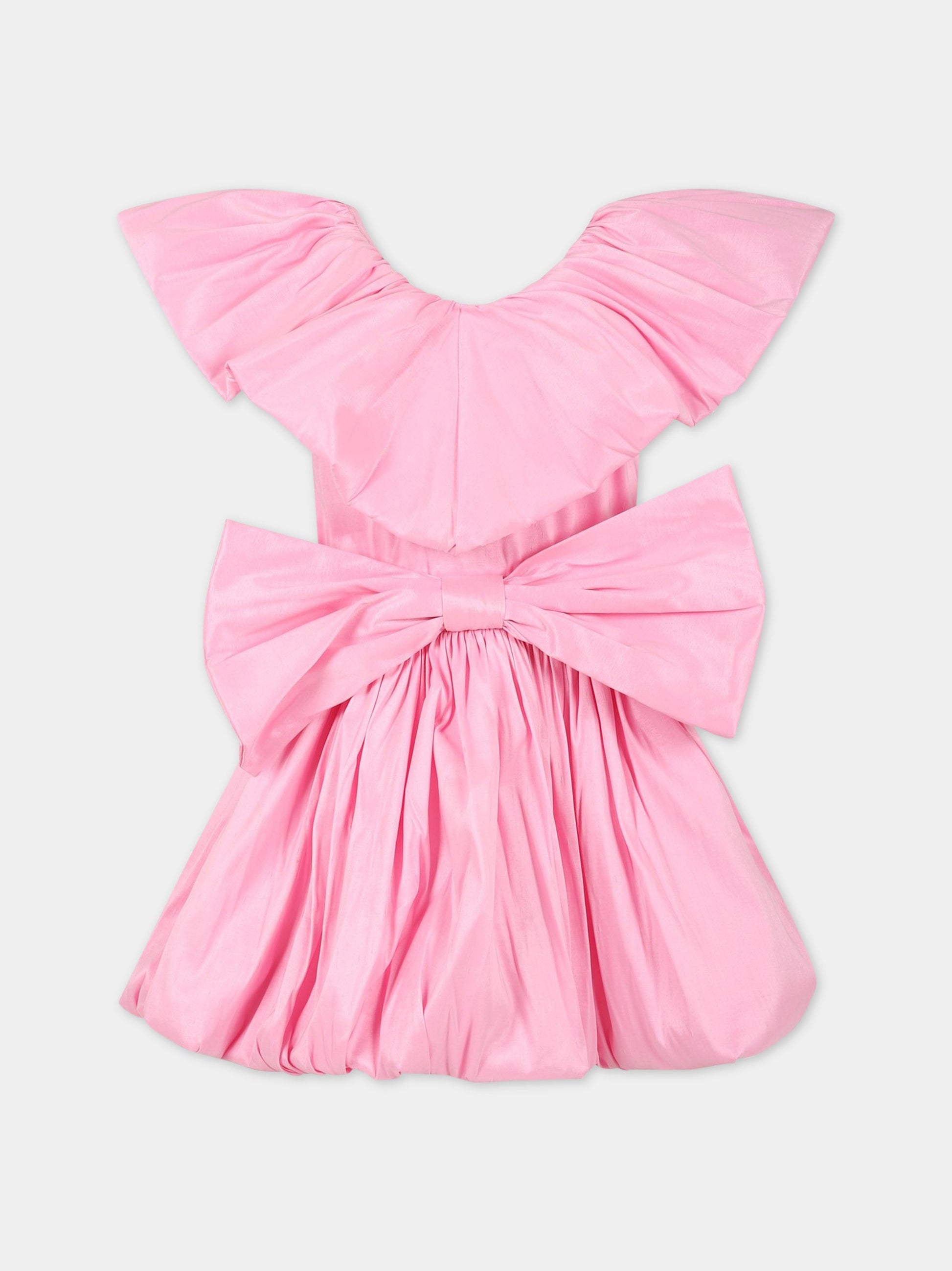 Vestito rosa per bambina con fiocco,Caroline Bosmans,SS23 4022 30 3000