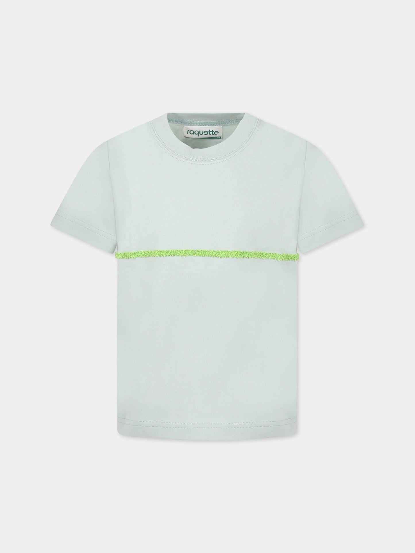 T-shirt celeste per bambini con dettagli verde,Raquette,BAT 001B 67