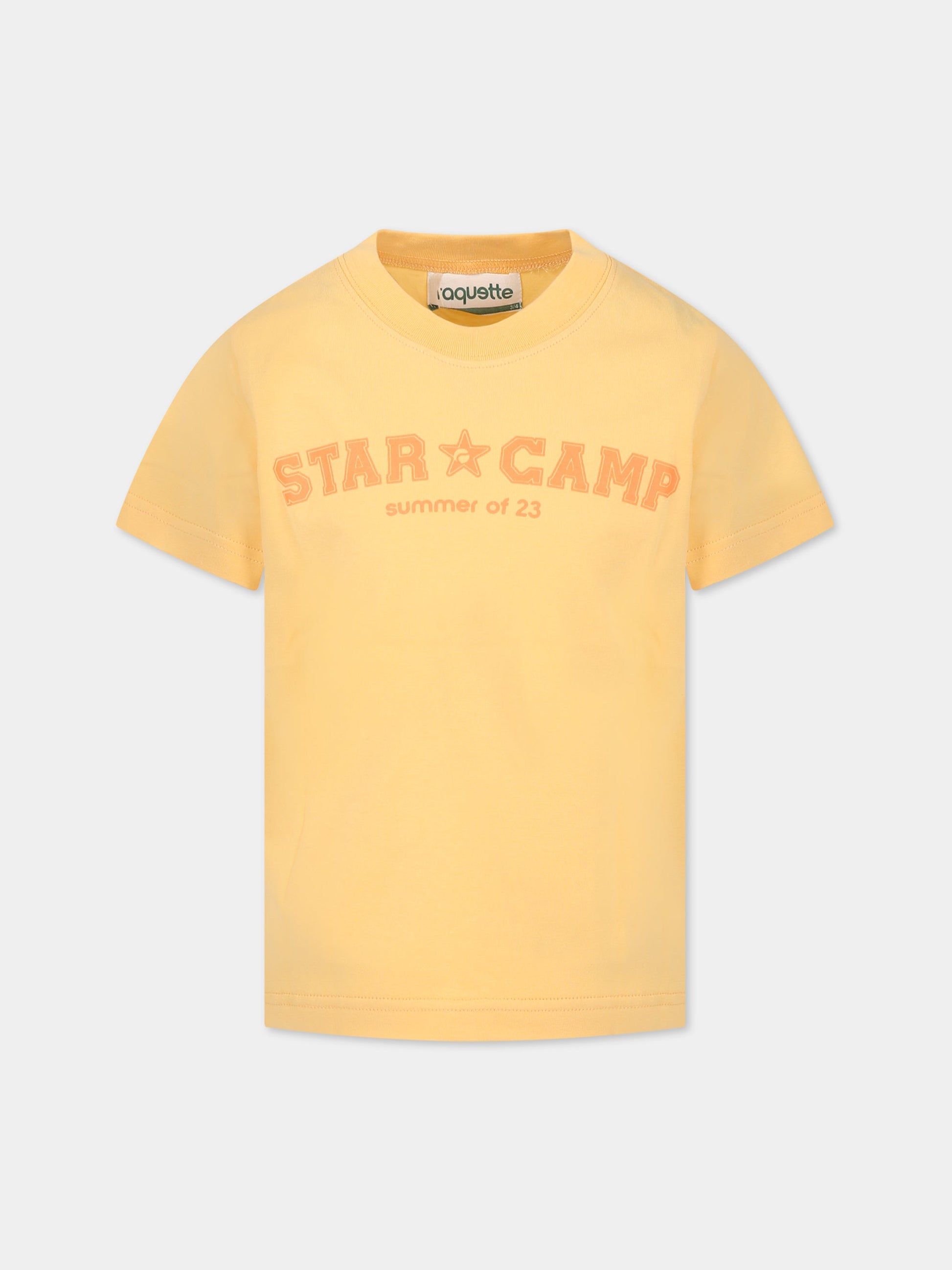 T-shirt arancione per bambini con scritta  Star camp ,Raquette,BAT 001D 65
