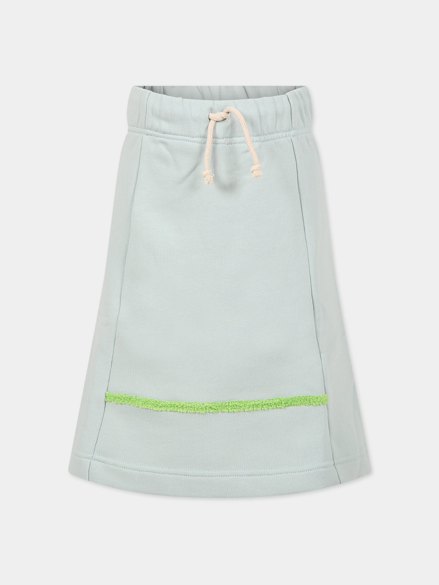 Gonna celeste per bambina con dettaglio verde,Raquette,BAT 006A 67