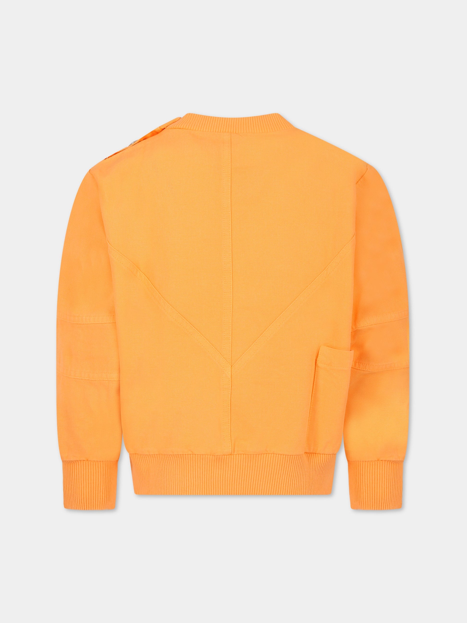 Felpa arancione per bambini con patch,Raquette,SCA 008 82