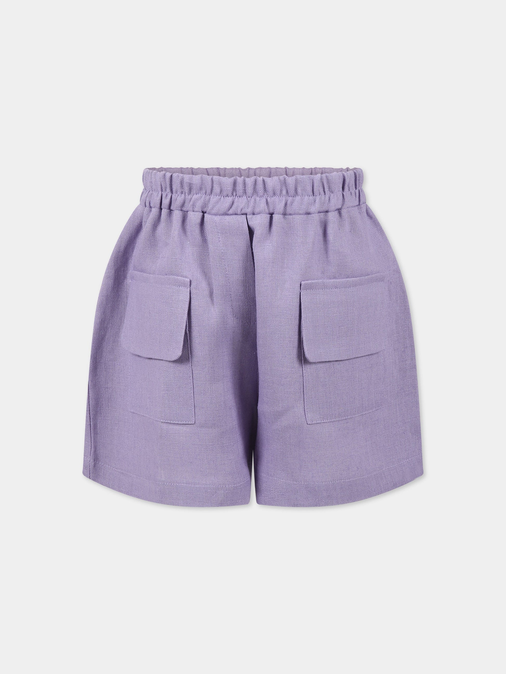 Shorts viola per bambina,Paade Mode,232170214