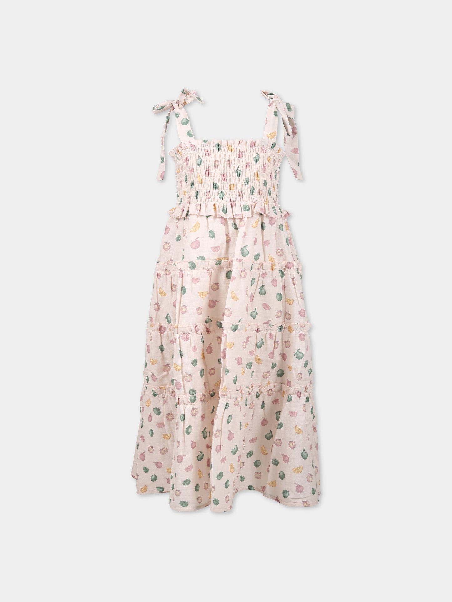 Vestito rosa per bambina con stampa frutta,Coco Au Lait,14COCO1038