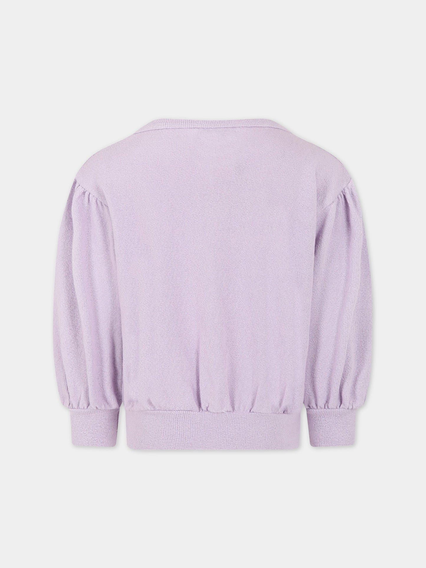 Felpa viola per bambina con logo,Bobo Choses,123AC045