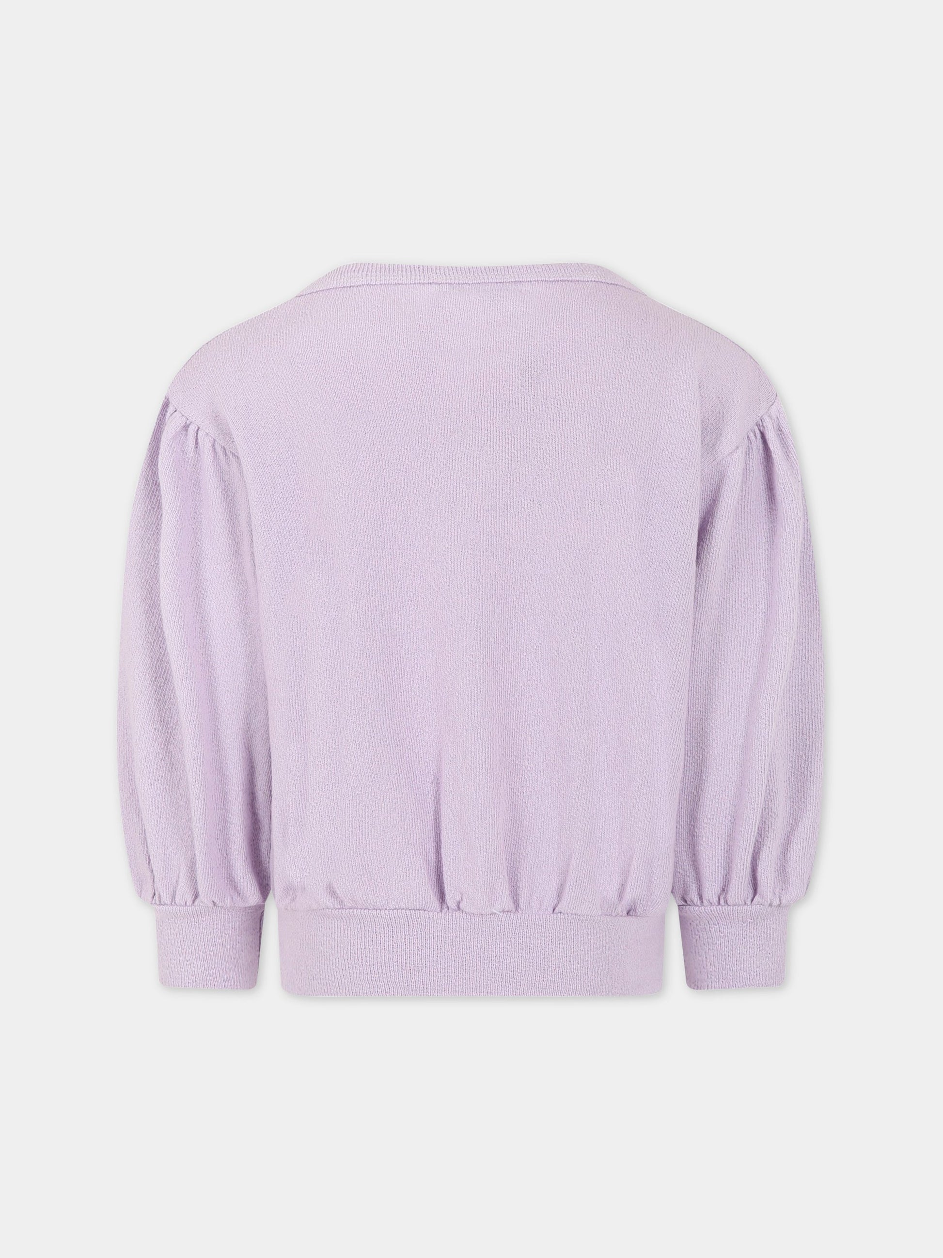 Felpa viola per bambina con logo,Bobo Choses,123AC045