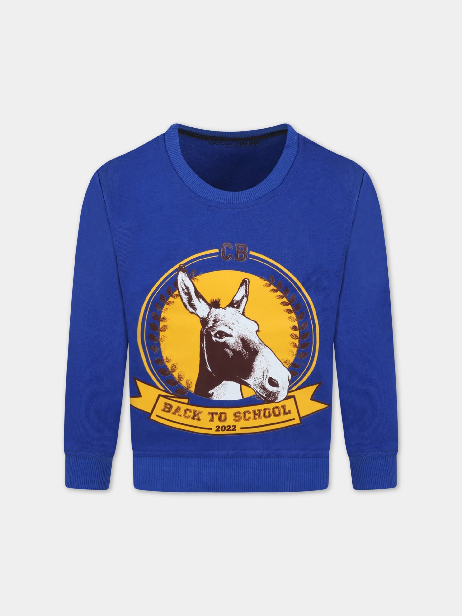 Felpa blu  Back To School ,Coccolebimbi Bts,SWEATSHIRT BLUE