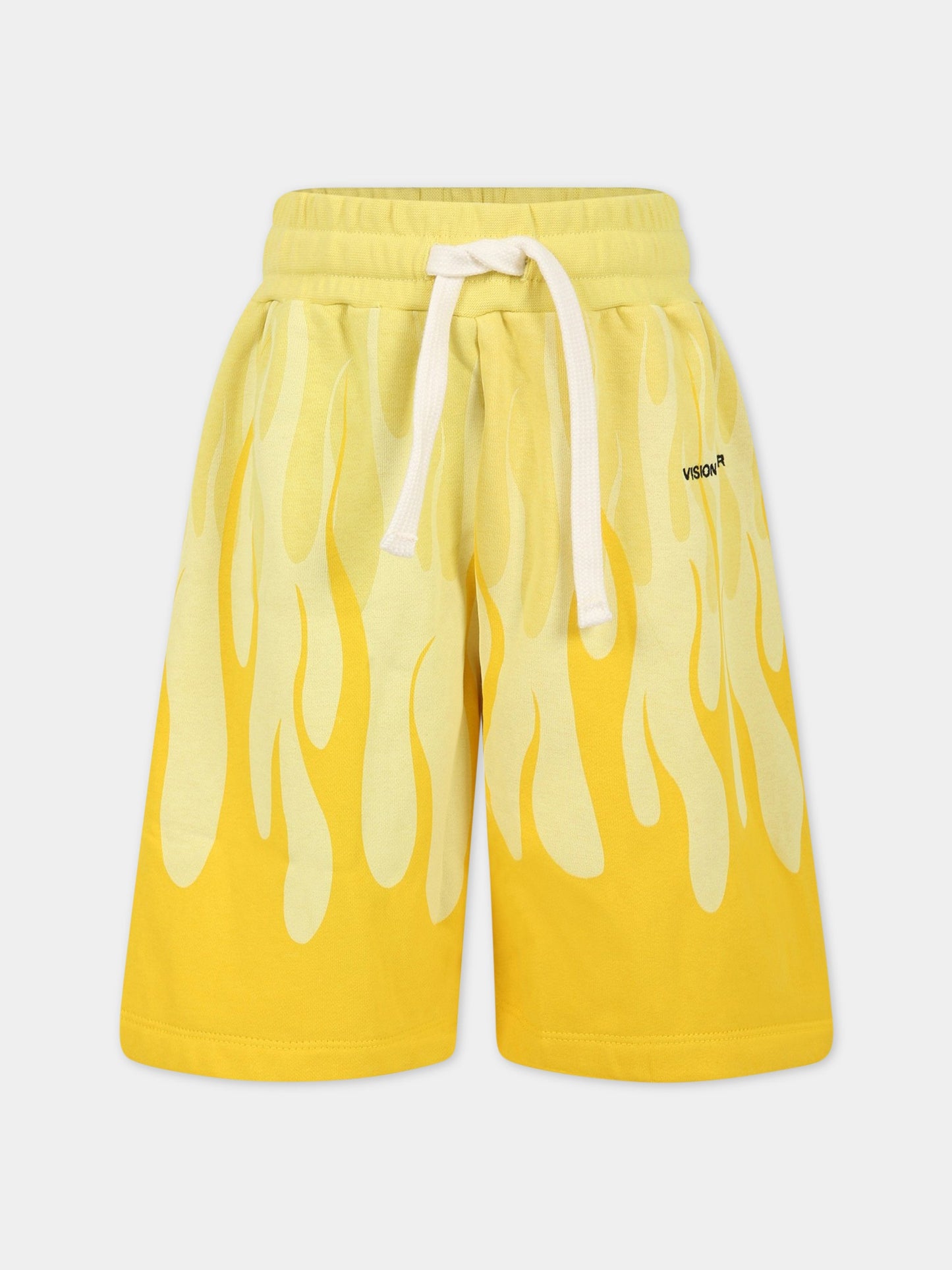 Short casual giallo per bambino con logo,Vision Of Super,BFV3103J GIALLO