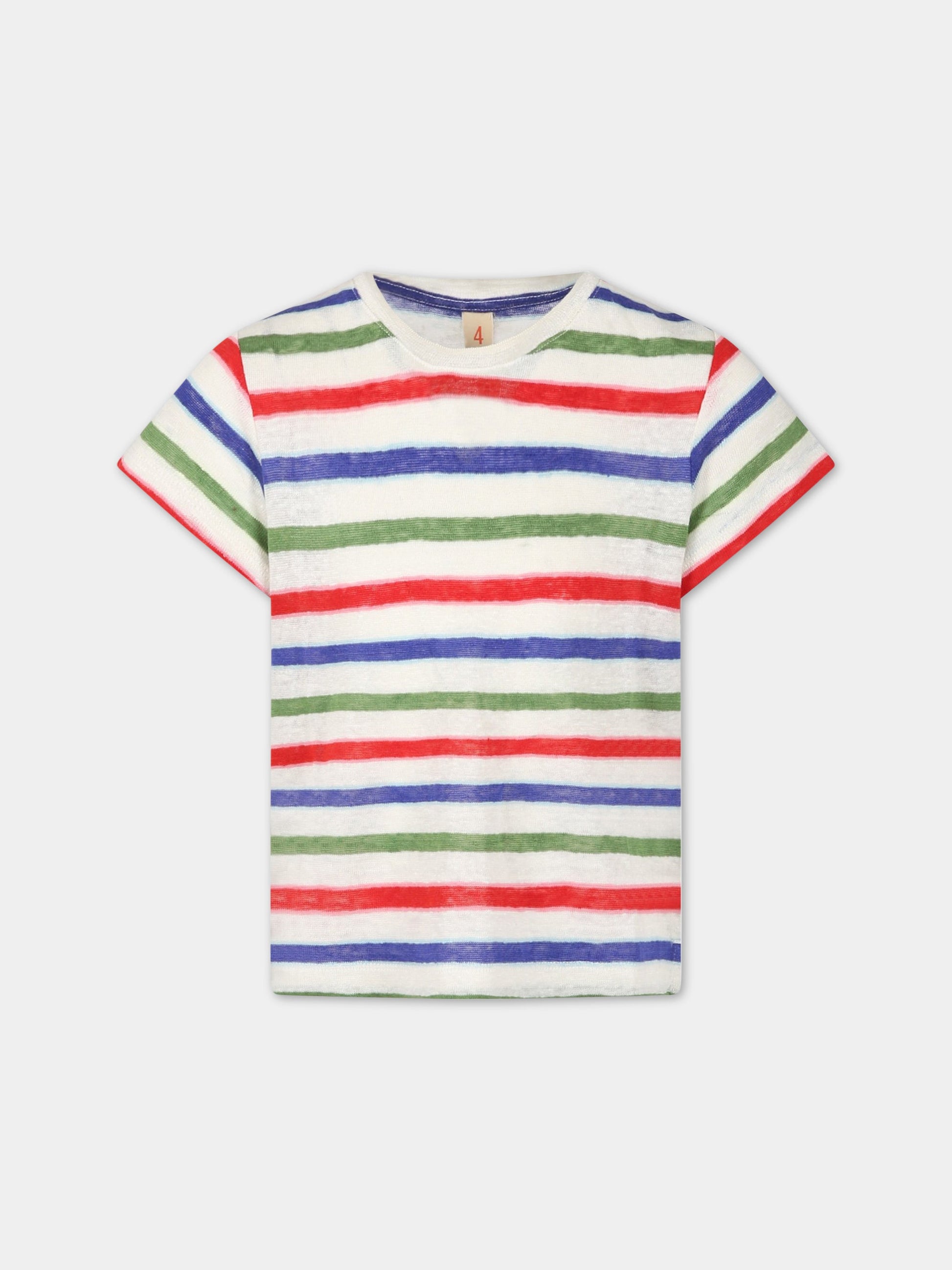 T-shirt multicolor per bambina a righe,Bellerose,MIO31 T1302S STC