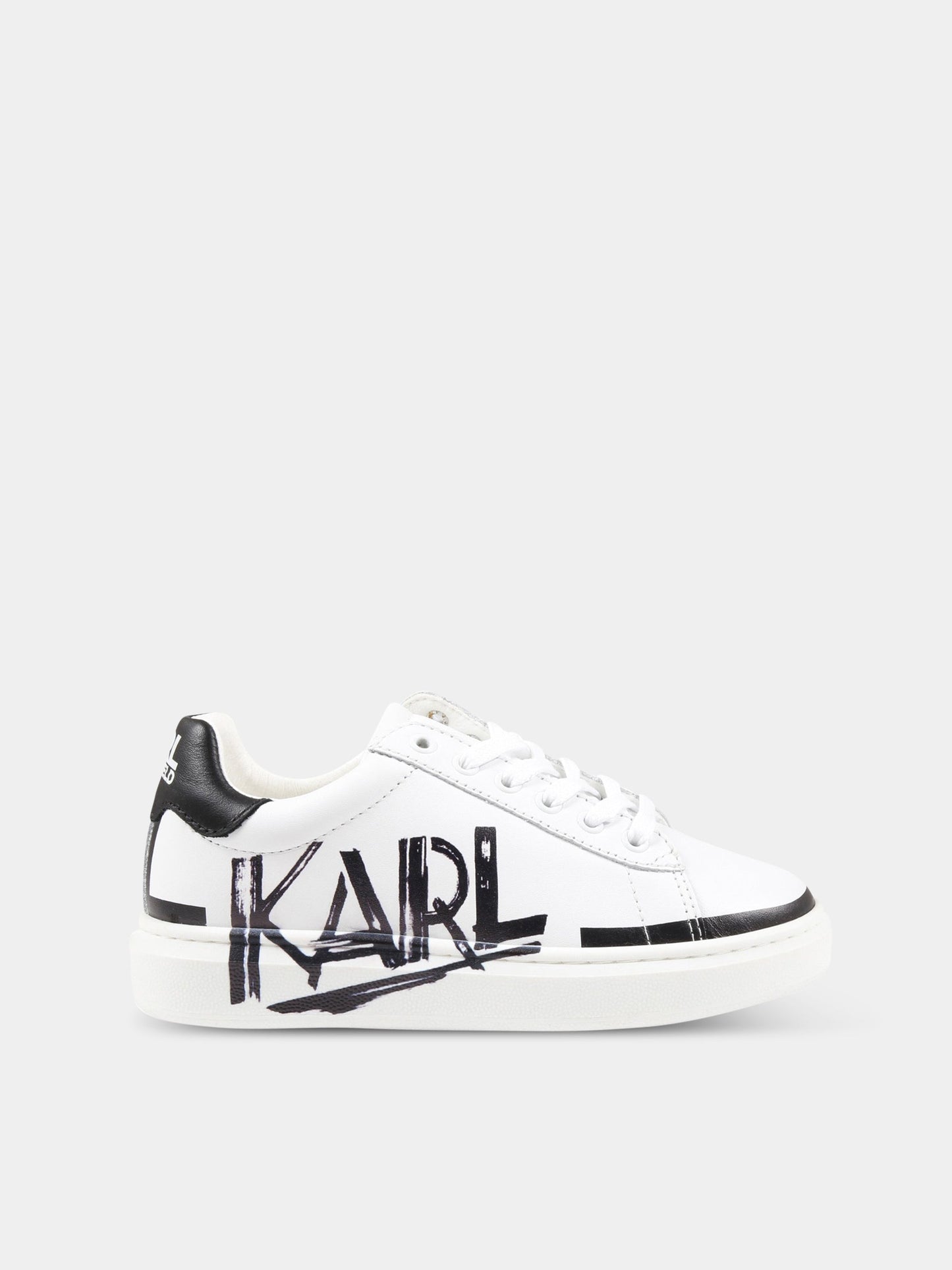 Sneakers bianche per bambini con logo,Karl Lagerfeld Kids,Z29040 10B