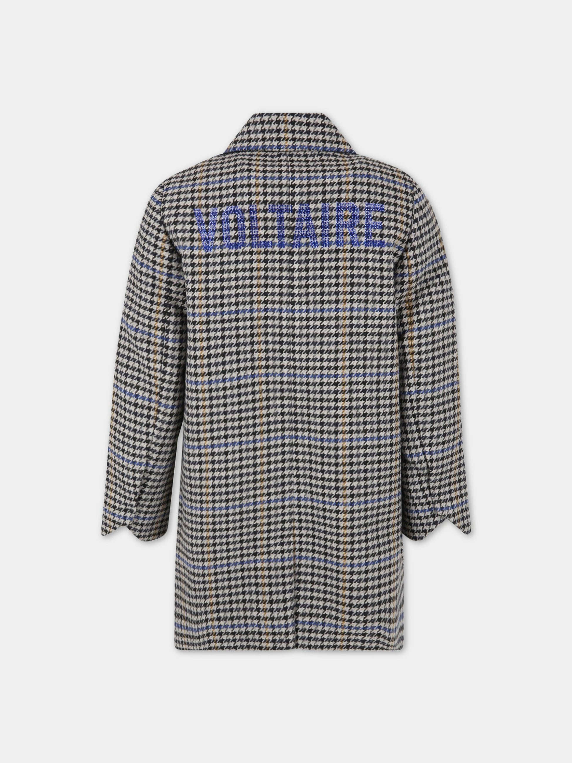 Cappotto multicolor per bambina con logo,Zadig & Voltaire Kids,X1605A 232