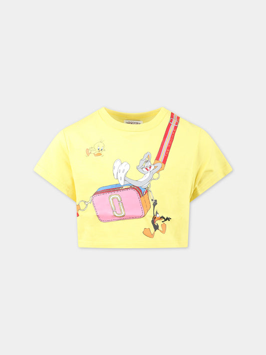 T-shirt gialla per bambina con stampa,Little Marc Jacobs,W55015 508