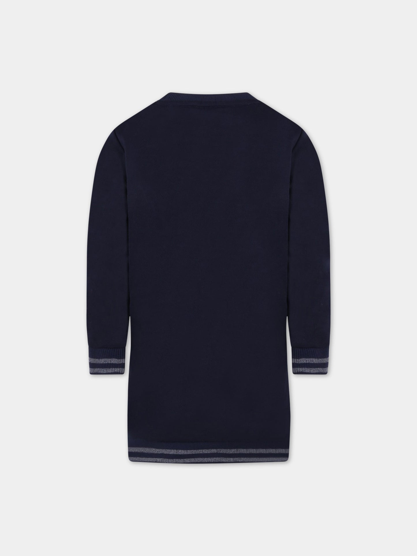 Vestito blu per bambina con scritta,Billieblush,U12673 85T