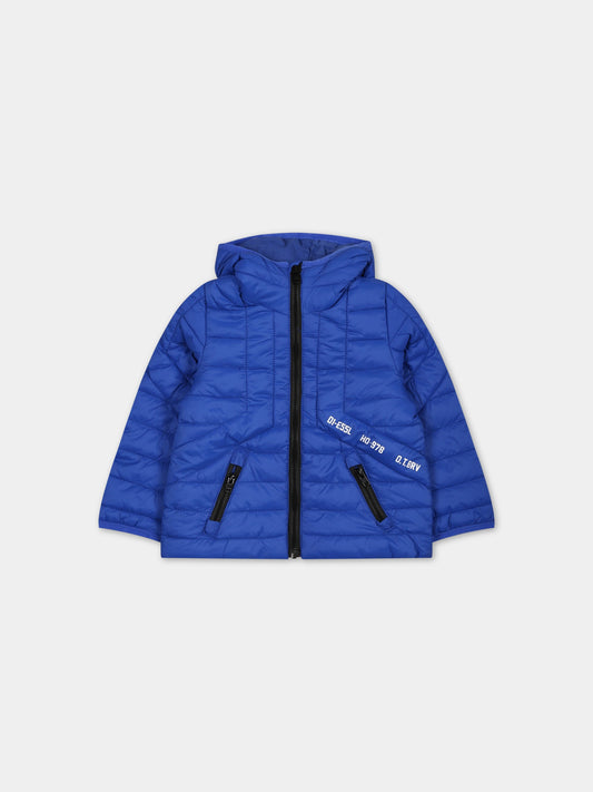 Piumino blu per neonato con logo,Diesel,K00169 KXBBF K80D