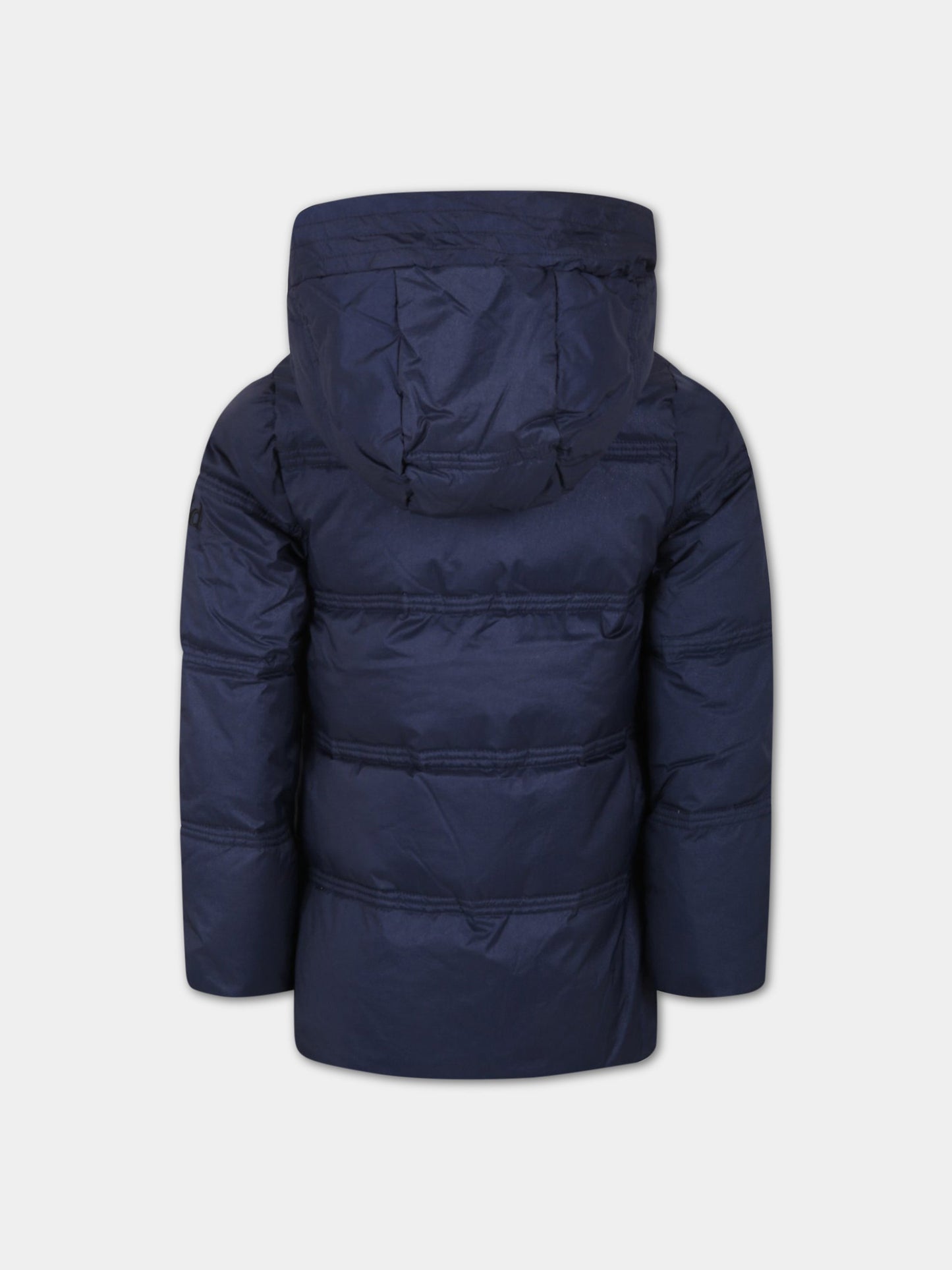 Piumino blu per bambina con logo,Add,ADFGB004 YA186 4010