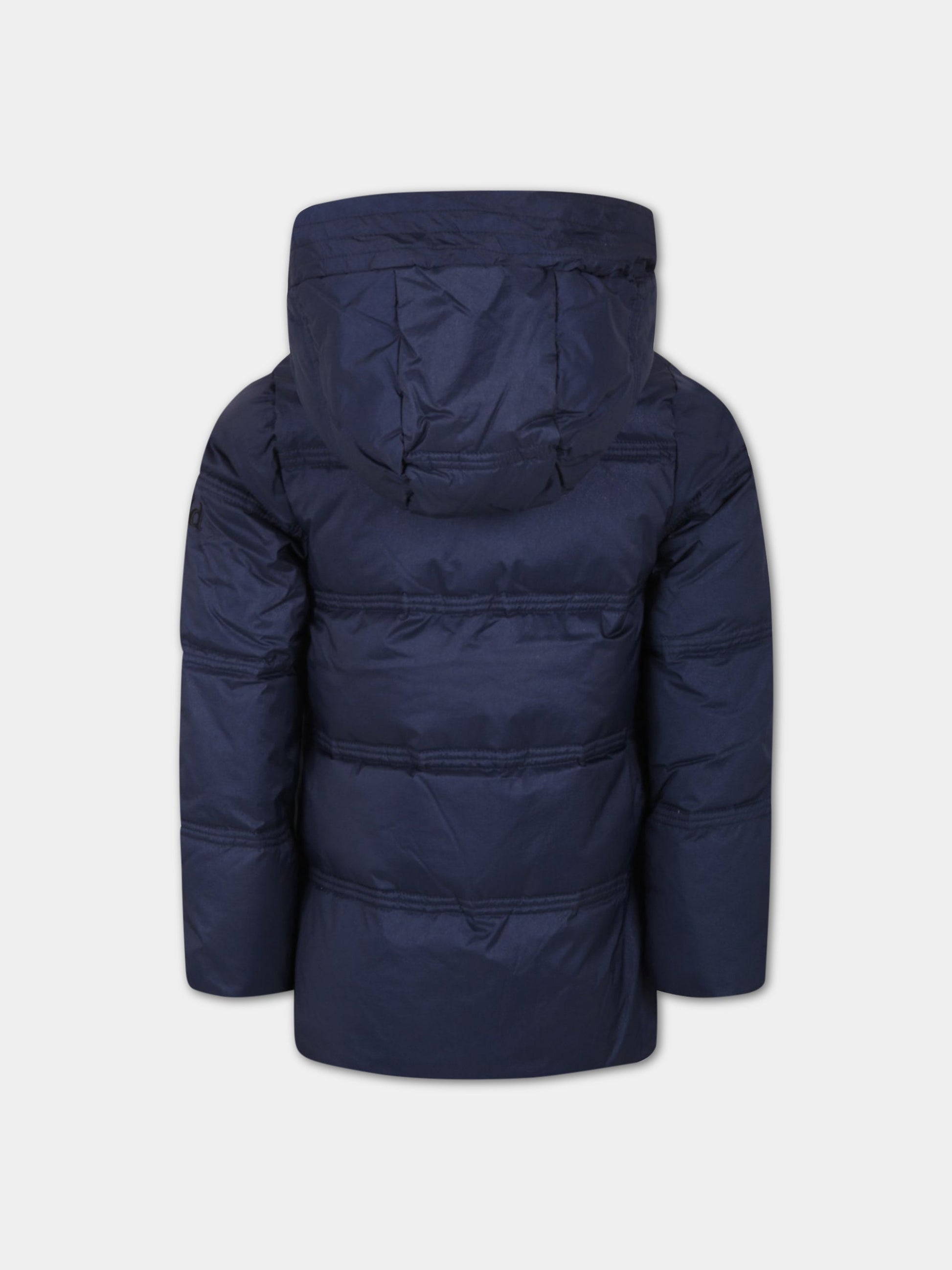 Piumino blu per bambina con logo,Add,ADFGB004 YA186 4010