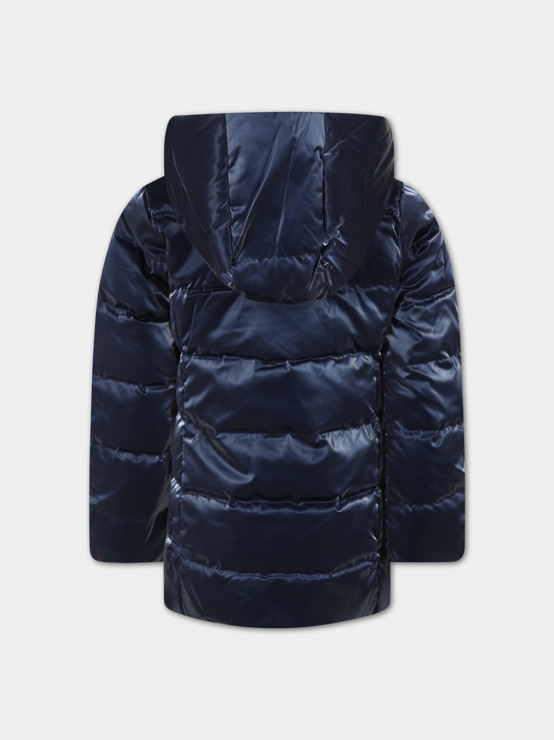 Piumino blu per bambina con logo,Add,ADFGB006 YA182 4020