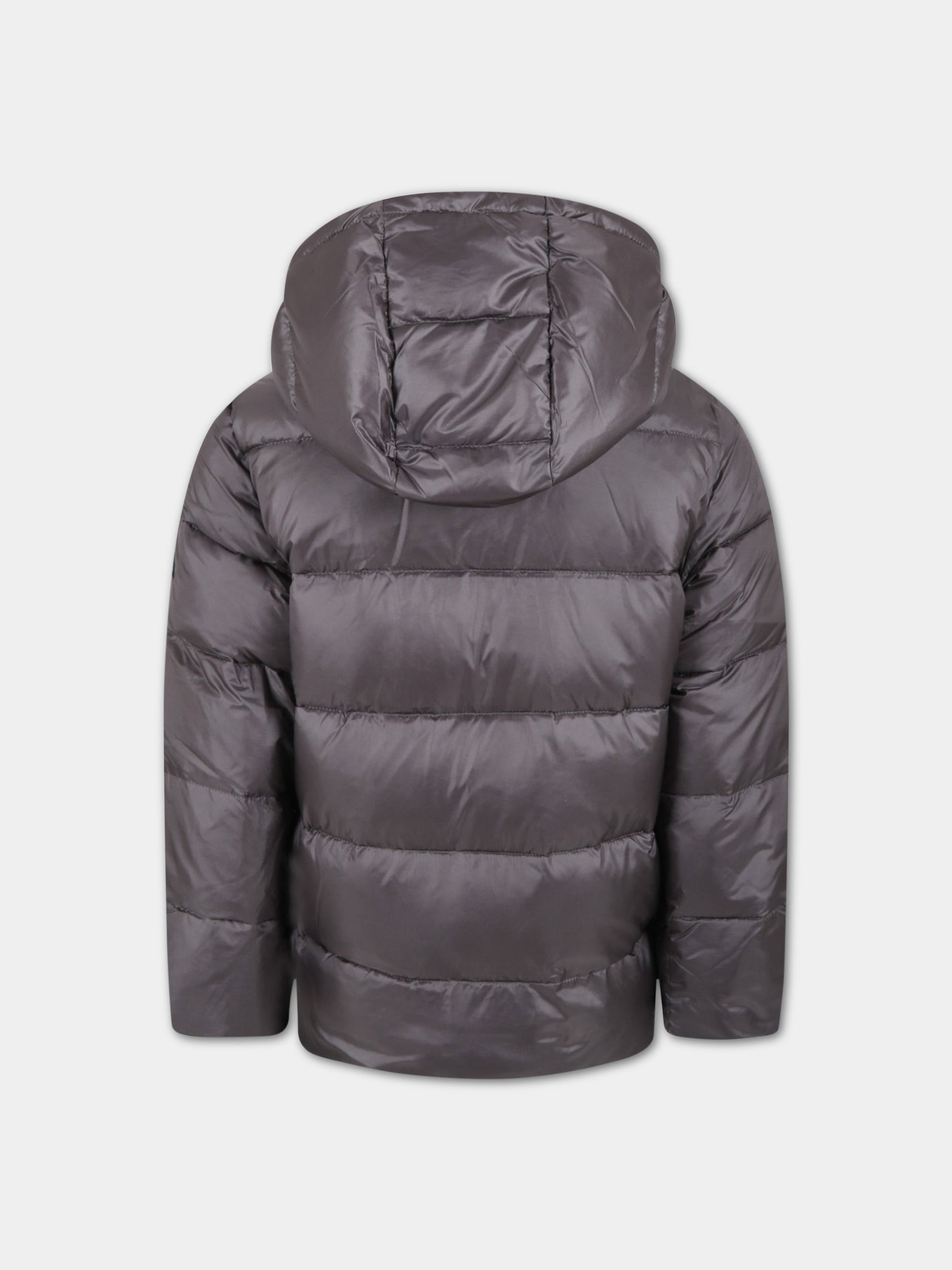 Piumino grigio per bambino con logo,Add,ADMGB002 YA278 5010