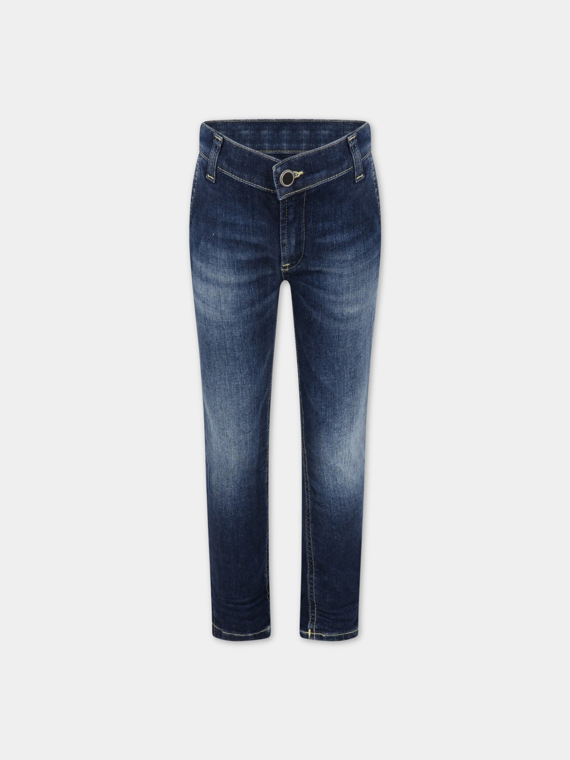 Jeans  Major  nero per bambino con patch logato,Dondup Kids,DMPA169 YD027 4020