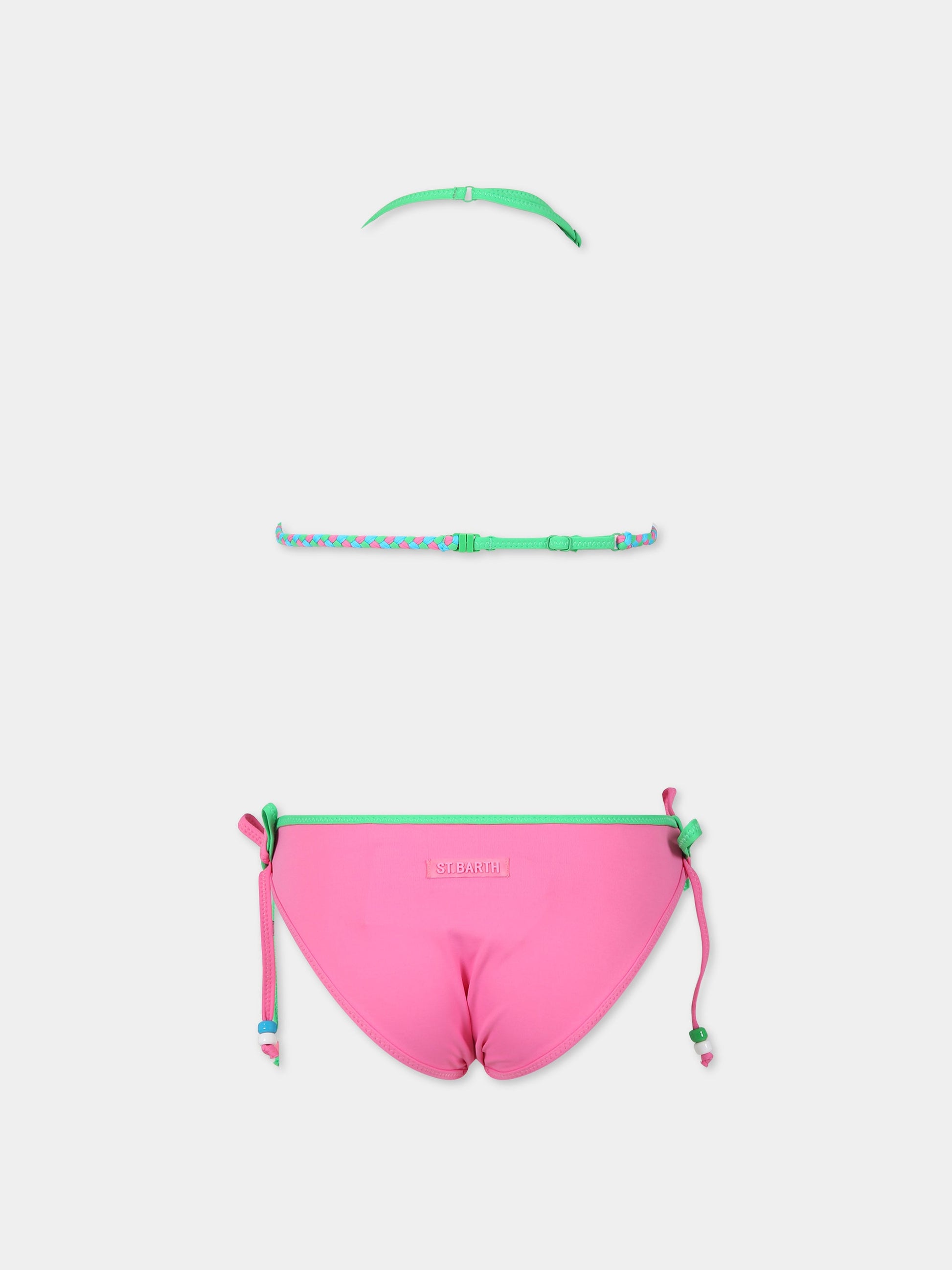 Bikini multicolor per bambina con charm e logo,Mc2 Saint Barth,HOLLY STRING 322357 CHARMS