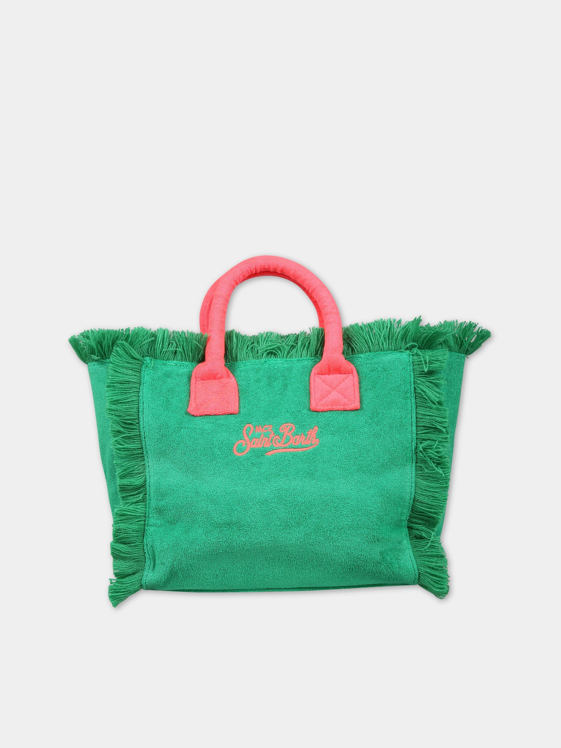 Borsa verde per bambina con logo,Mc2 Saint Barth,COLETTE SPONGE 5725 EMB