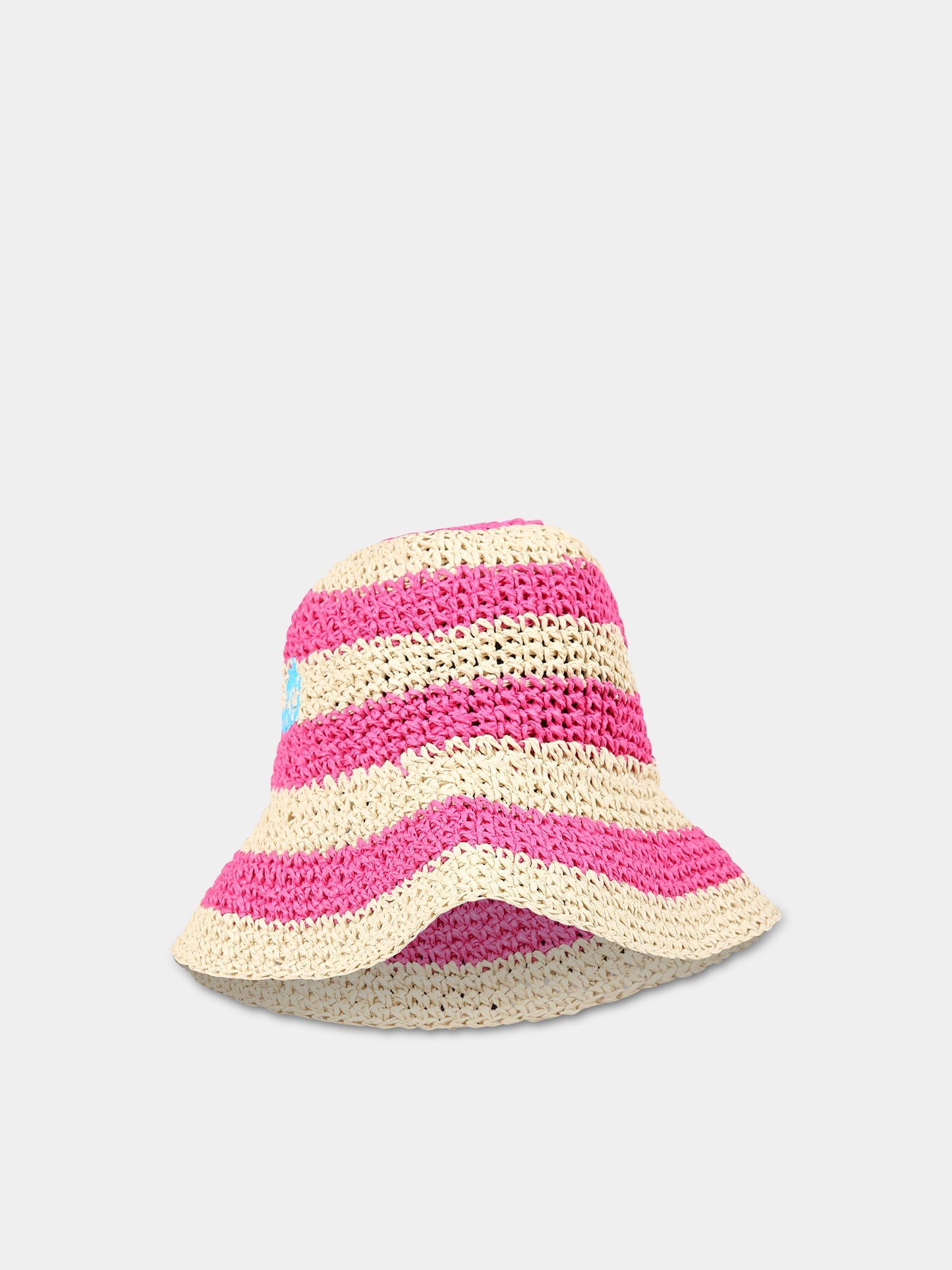Cloche multicolor per bambina con logo,Mc2 Saint Barth,POLLY JR STRAW STRIPE 1077
