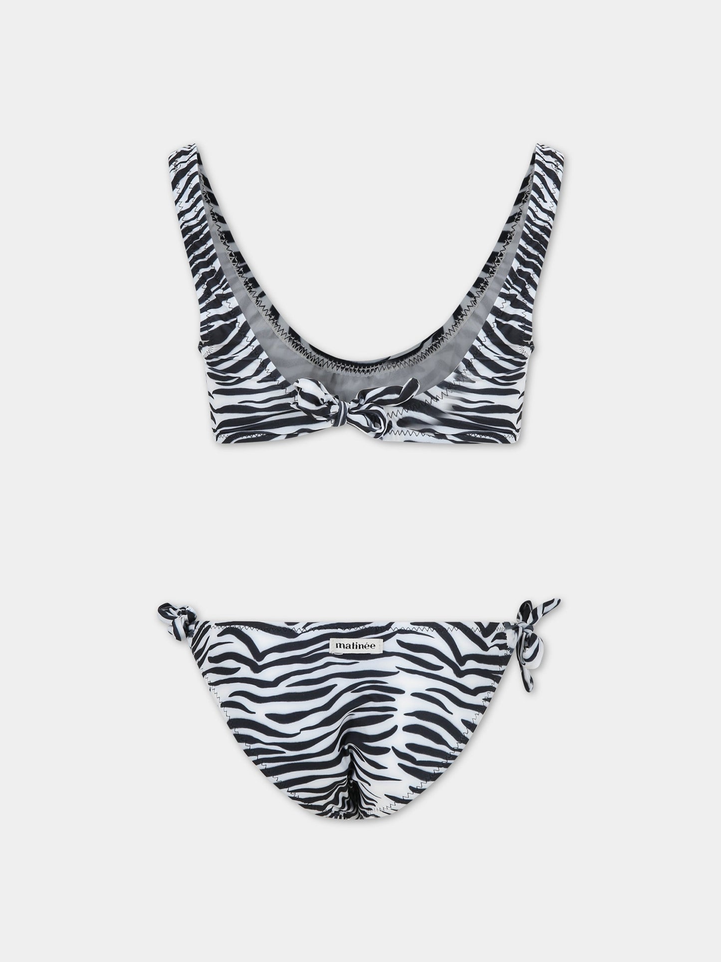 Bikini bianco per bambina con logo,Matineè,CC4022 PETITE MARTINE ZEBRA