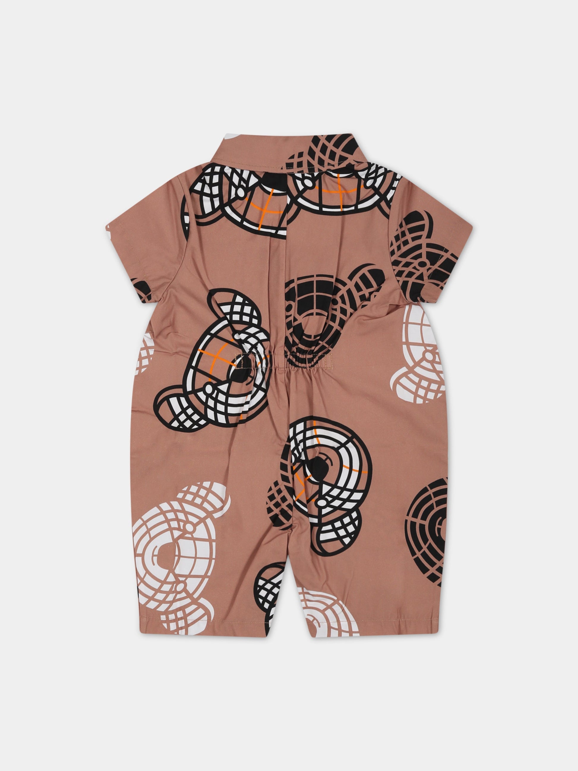 Pagliaccetto beige per neonati con Thomas Bear all-over,Burberry Kids,8062578