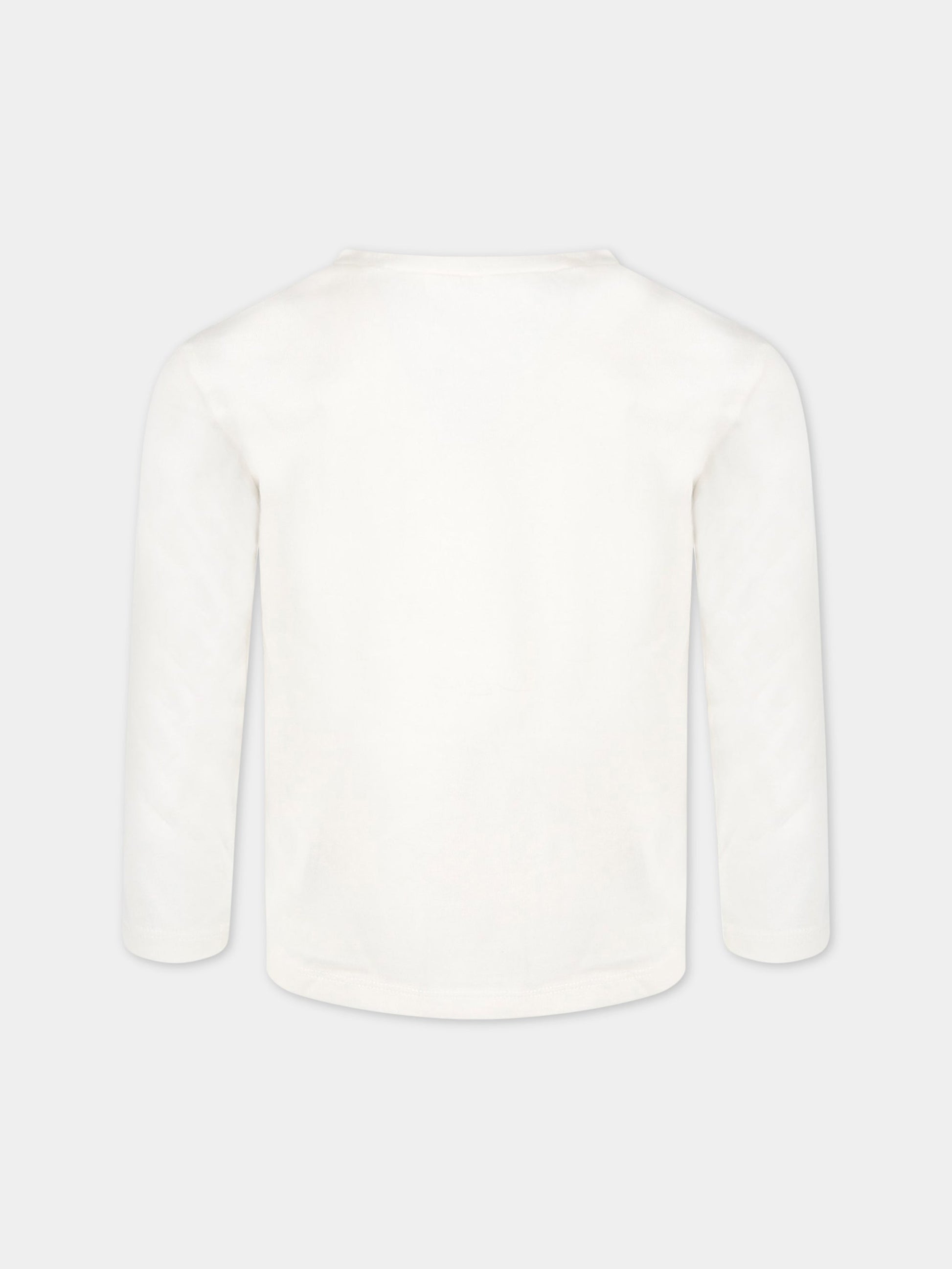 T-shirt avorio per bambina con scritta,Billieblush,U15922 121