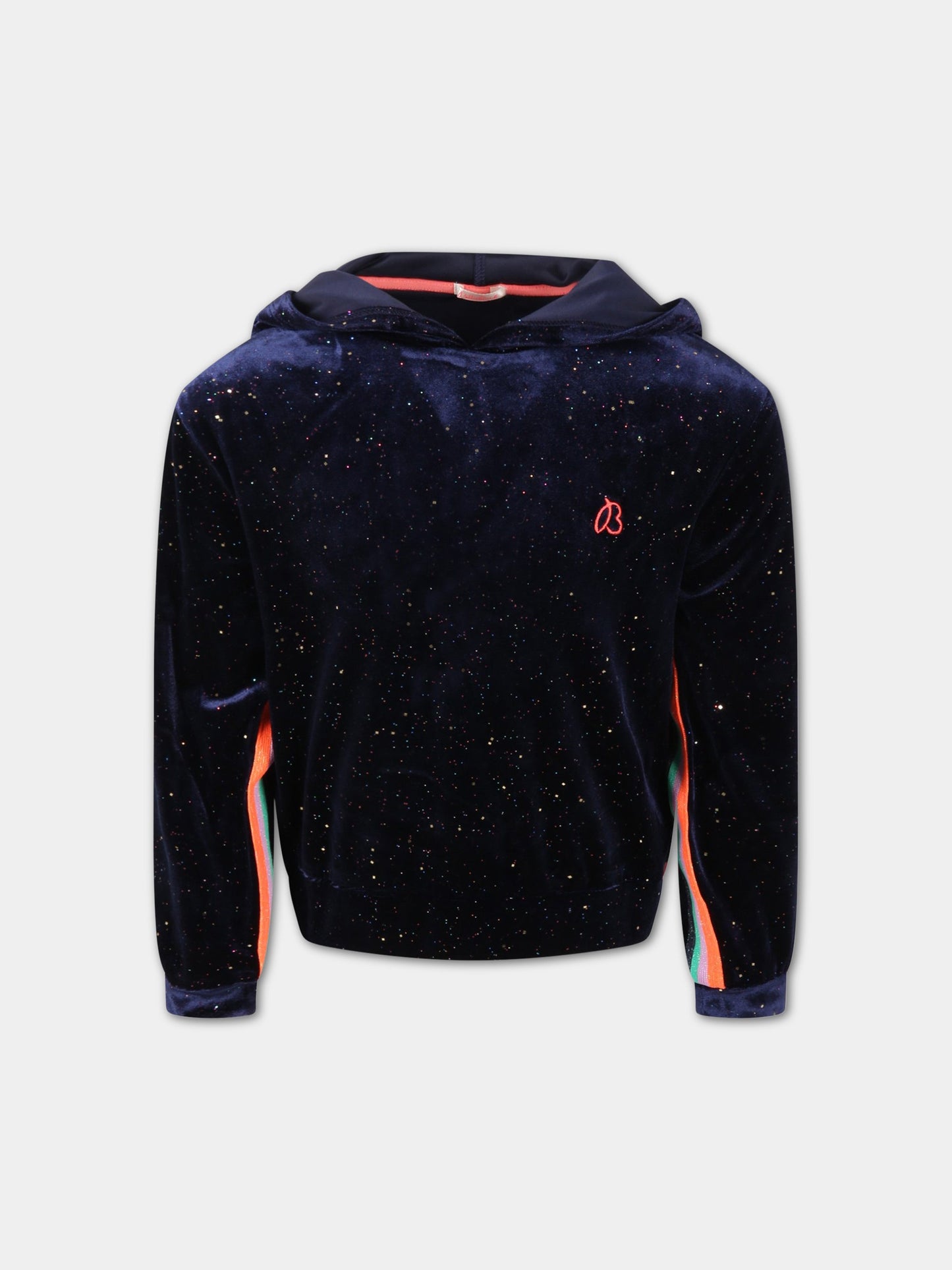 Felpa blu per bambina con glitter,Billieblush,U15938 85T