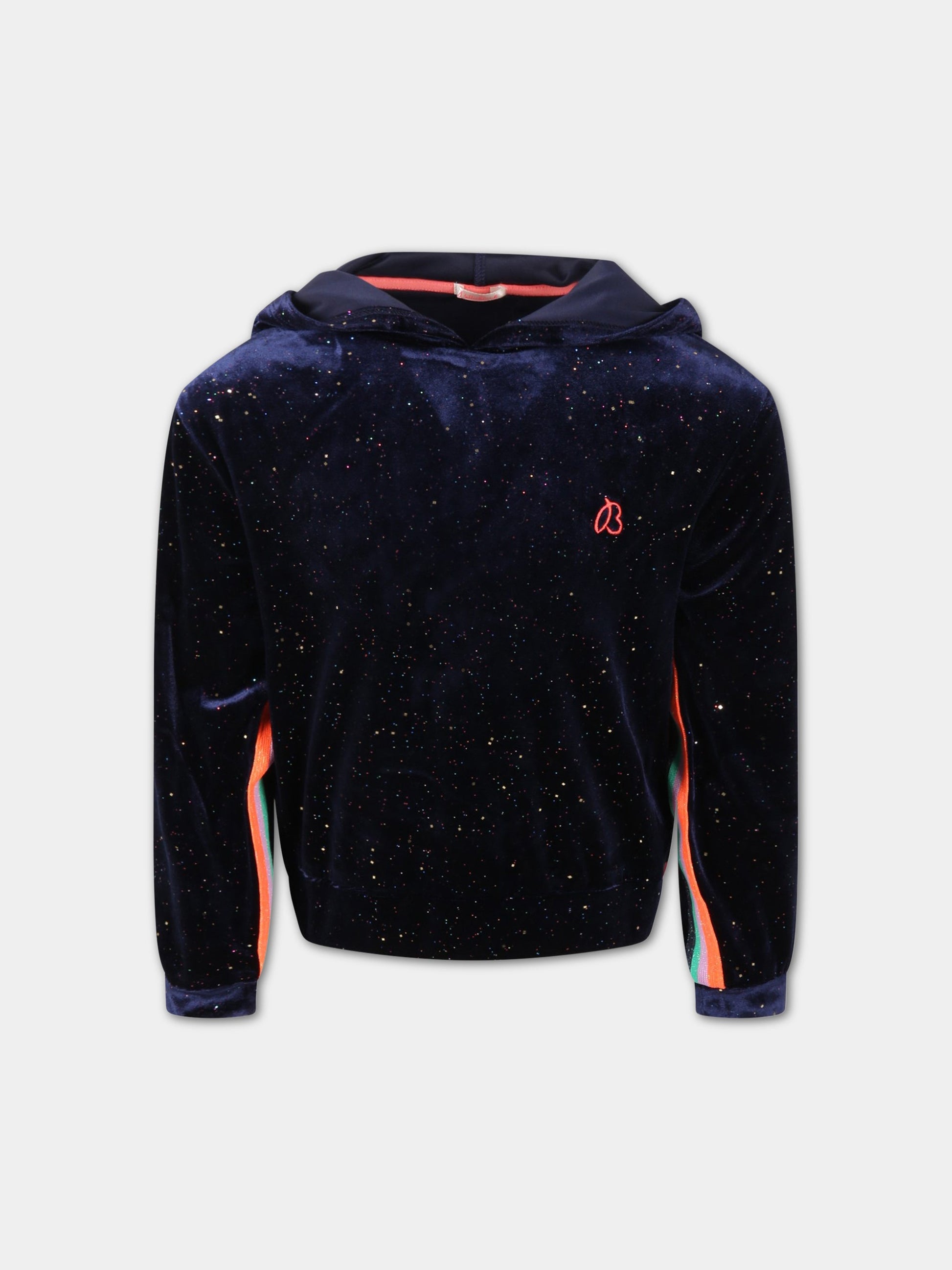 Felpa blu per bambina con glitter,Billieblush,U15938 85T