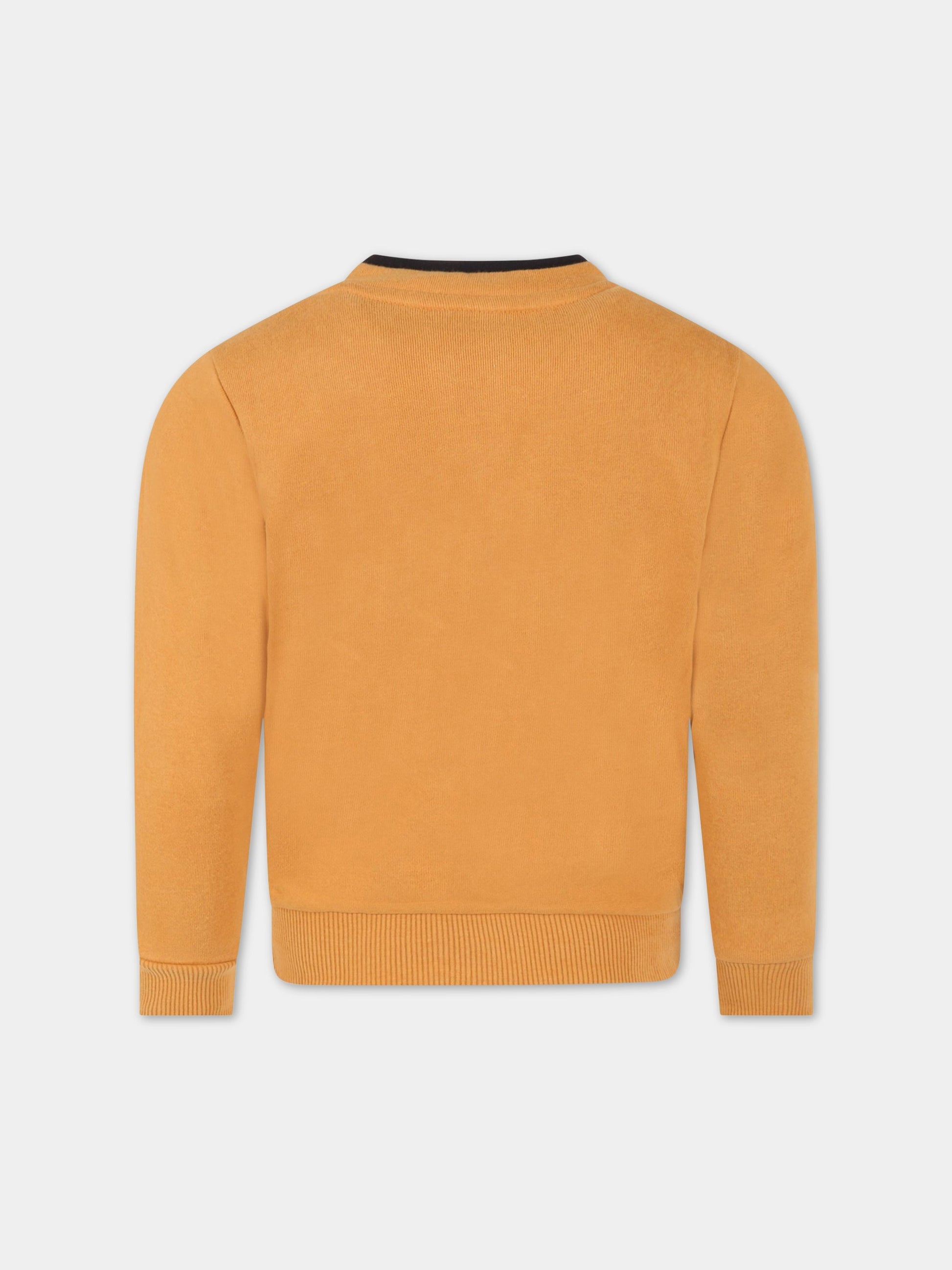 Felpa arancione per bambino con patch e logo,Timberland,T25S77 589