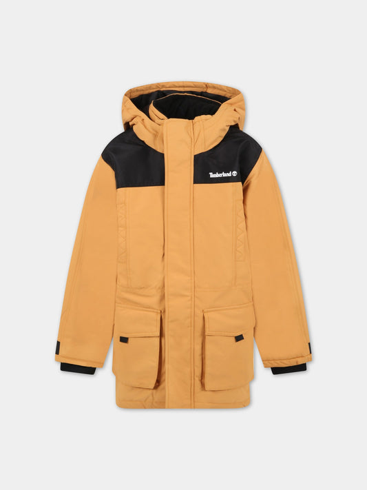 Giacca arancione per bambino con logo,Timberland,T26547 589