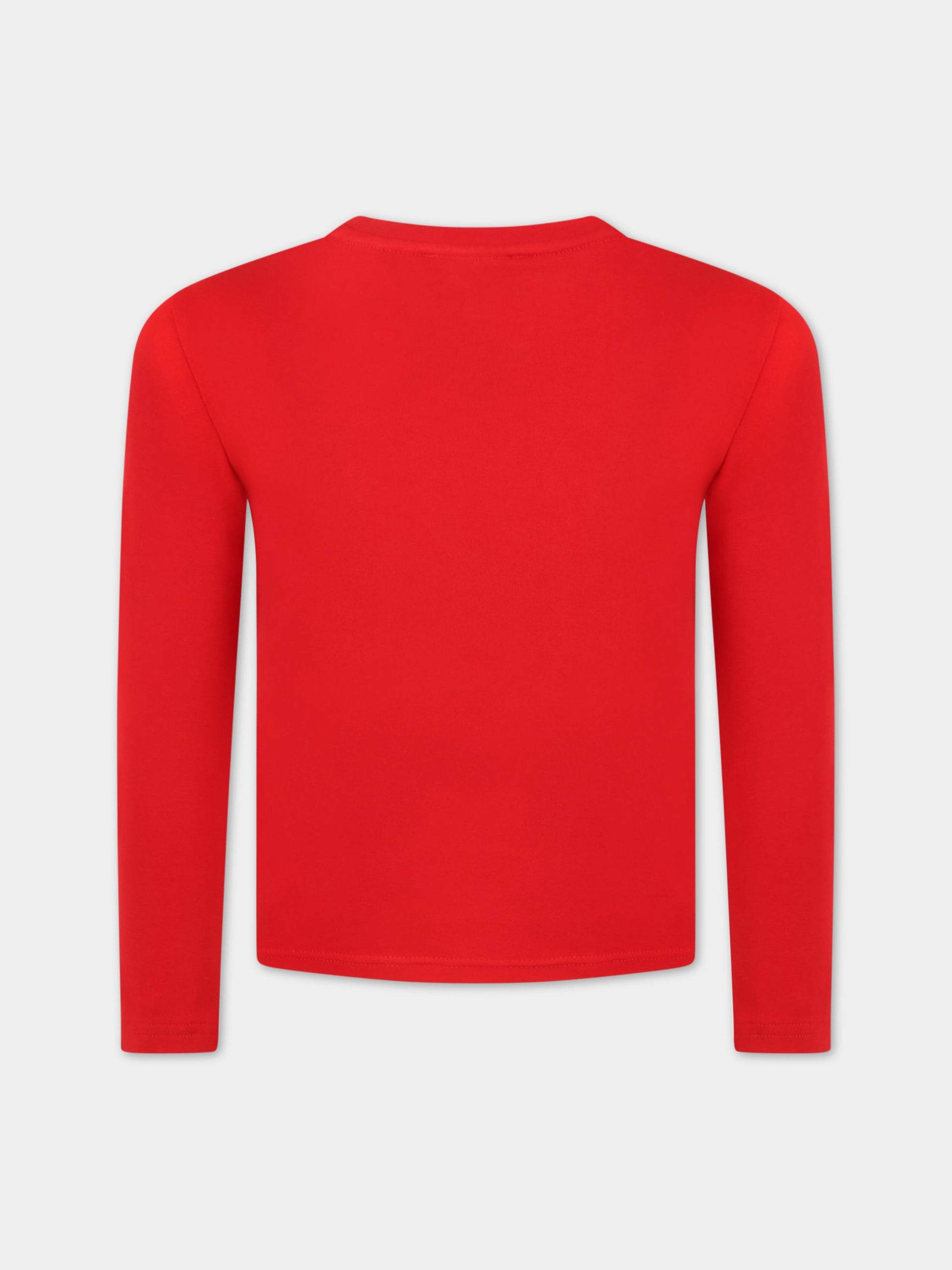 T-shirt rossa per bambina con logo rosa,Dkny,D35R57 991