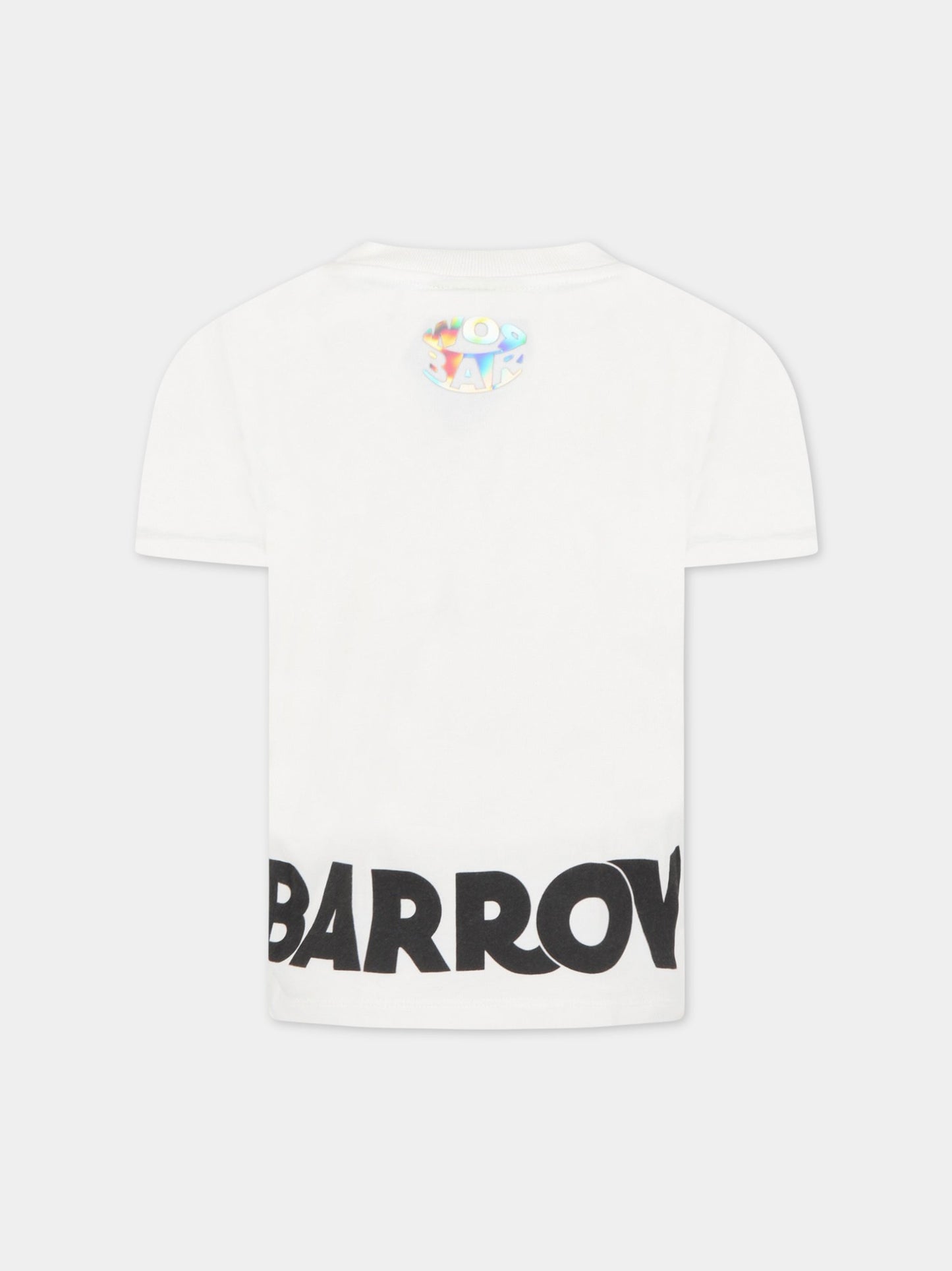 T-shirt bianca per bambini con logo nero,Barrow,032151 002