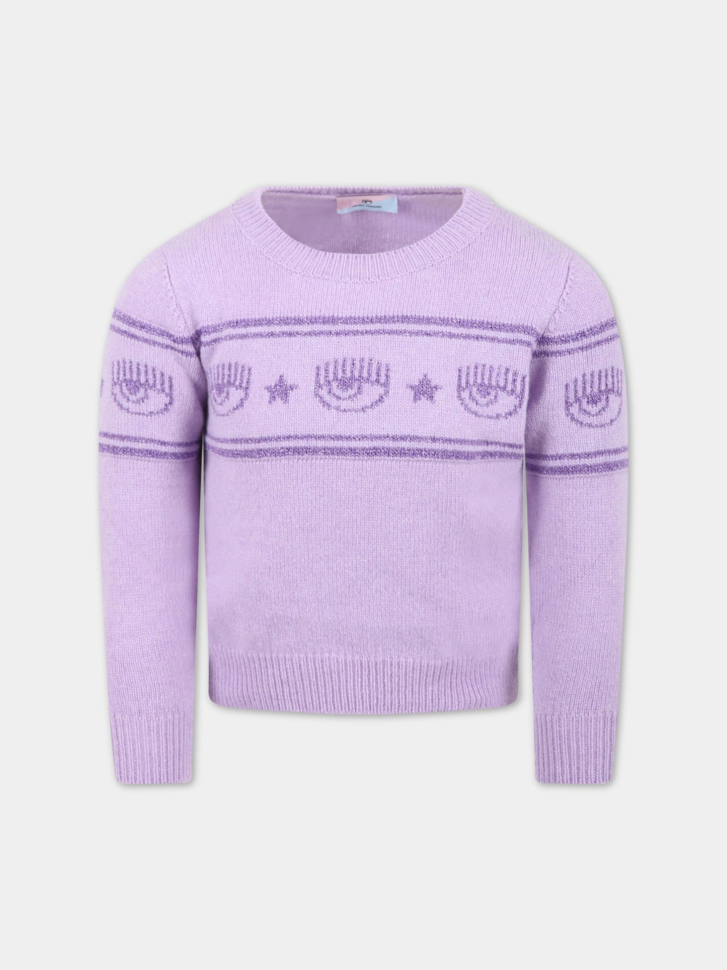 Maglione viola per bambina con Eyelike,Chiara Ferragni Collection,590624 0060 0064
