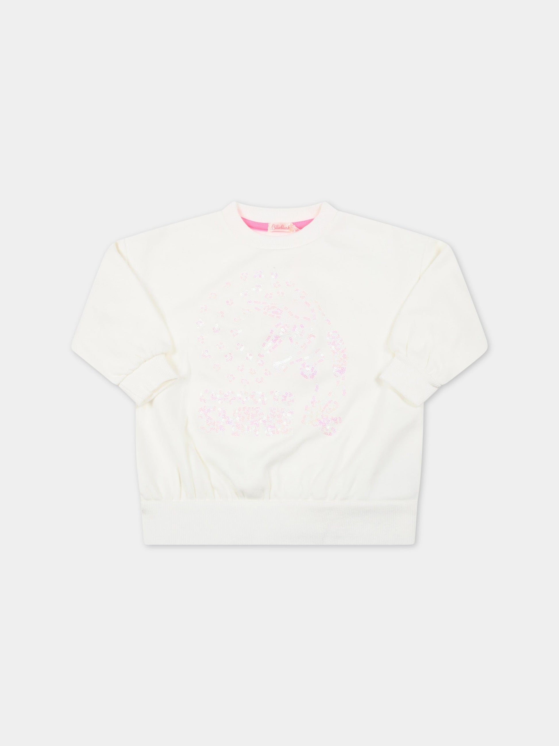 Felpa avorio per bambina,Billieblush,U15A27 121