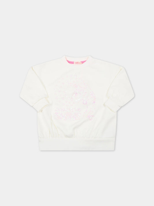 Felpa avorio per bambina,Billieblush,U15A27 121
