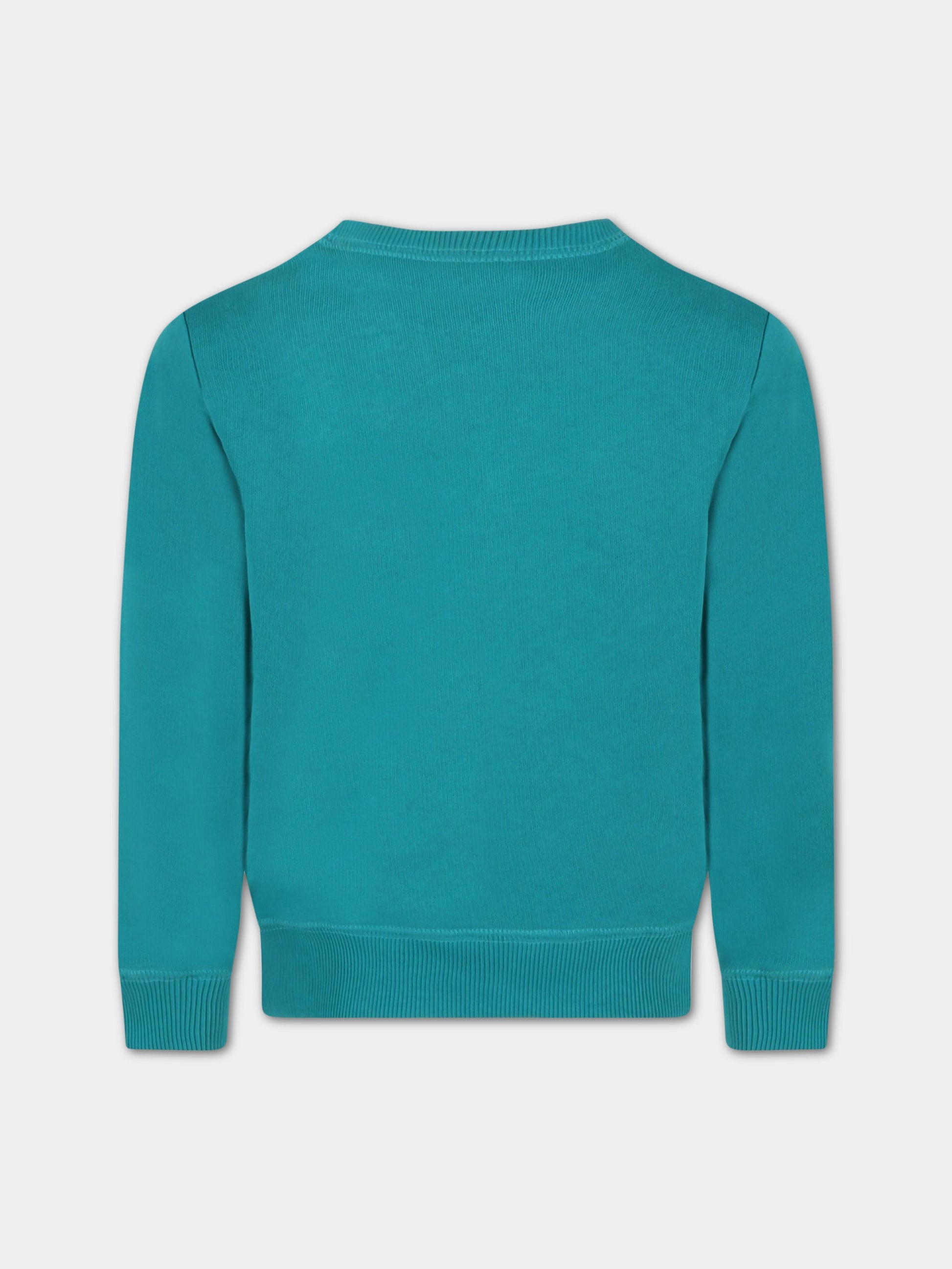 Felpa verde per bambini con logo,Lanvin Petite,N25098 70G