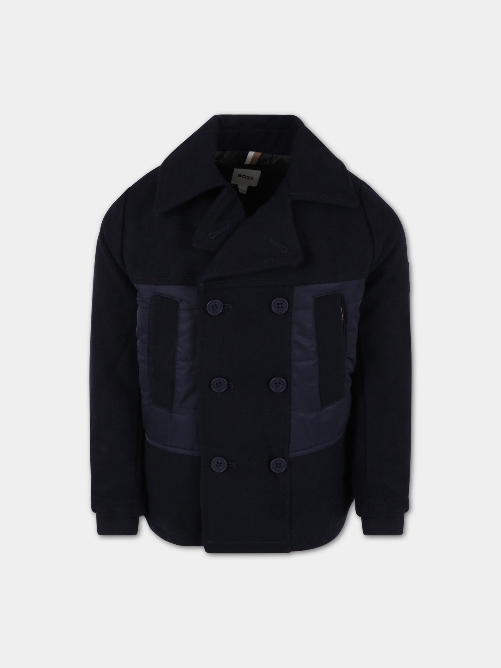 Cappotto blu per bambino con logo,Hugo Boss,J26485 849