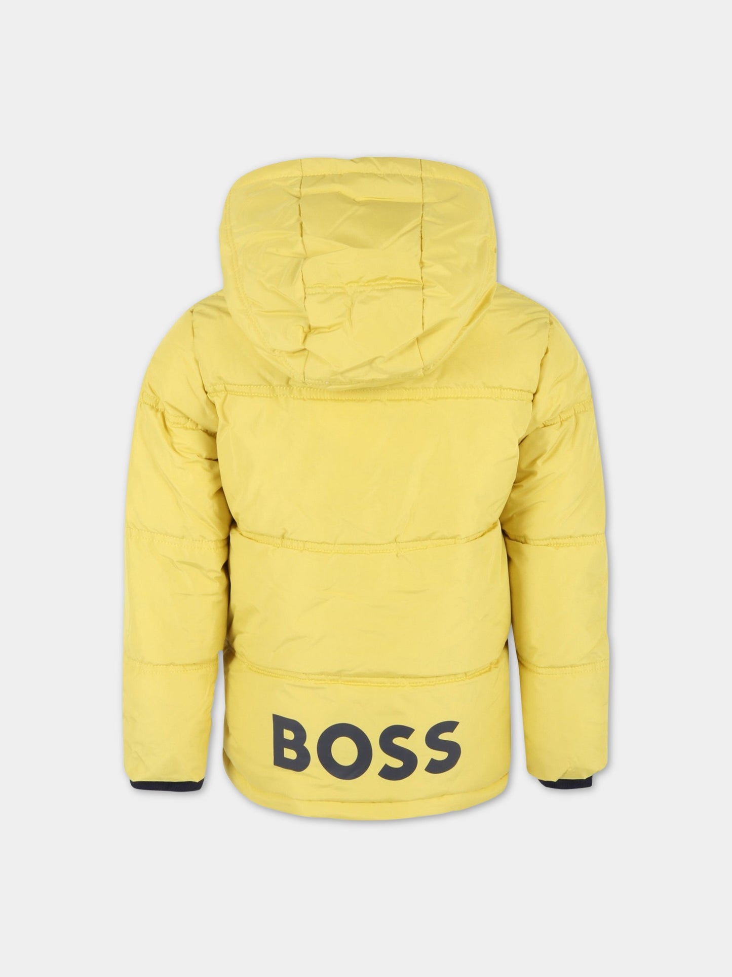 Piumino giallo per bambino con logo,Hugo Boss,J26488 616