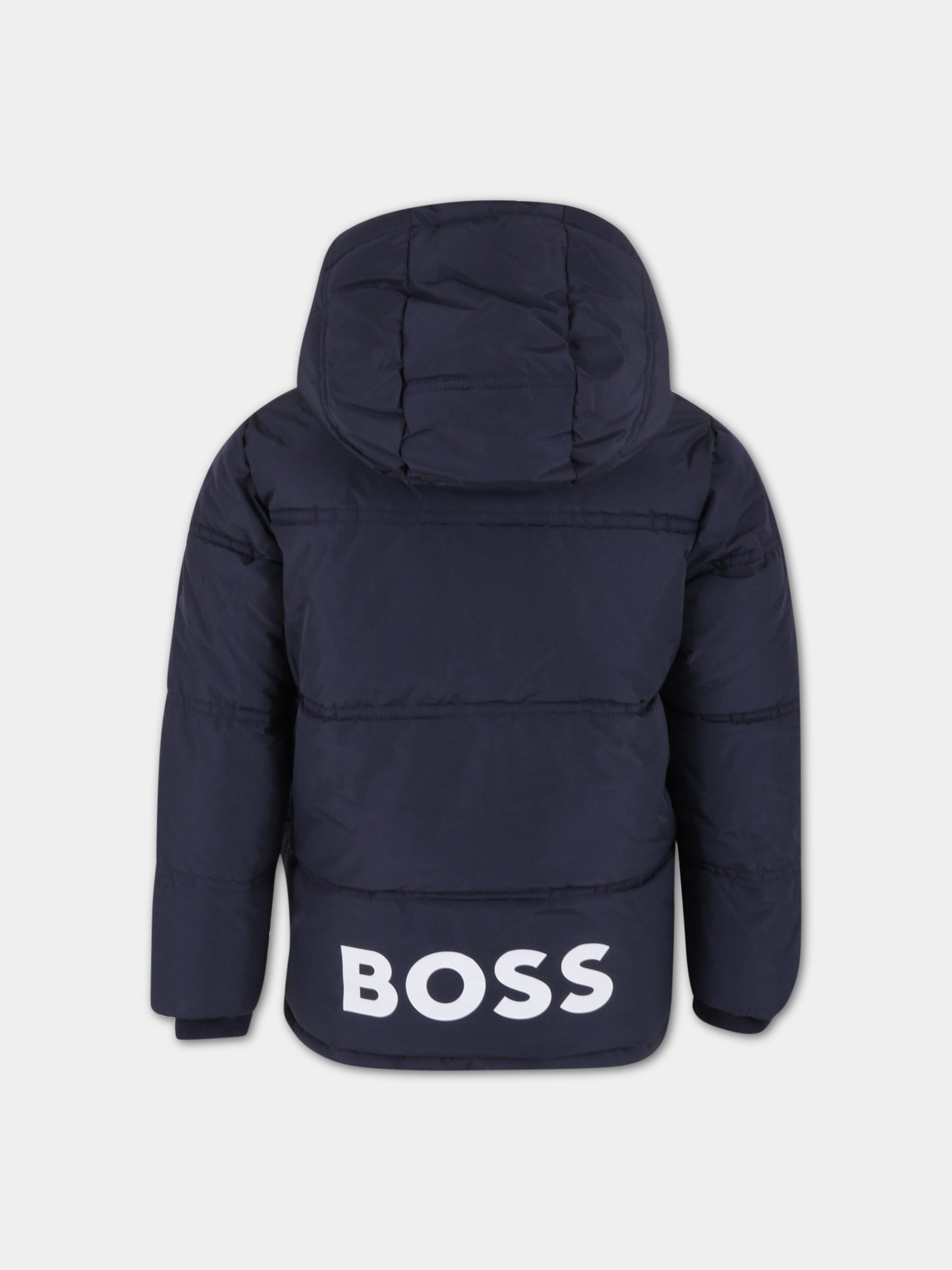 Piumino blu per bambino con logo,Hugo Boss,J26488 849
