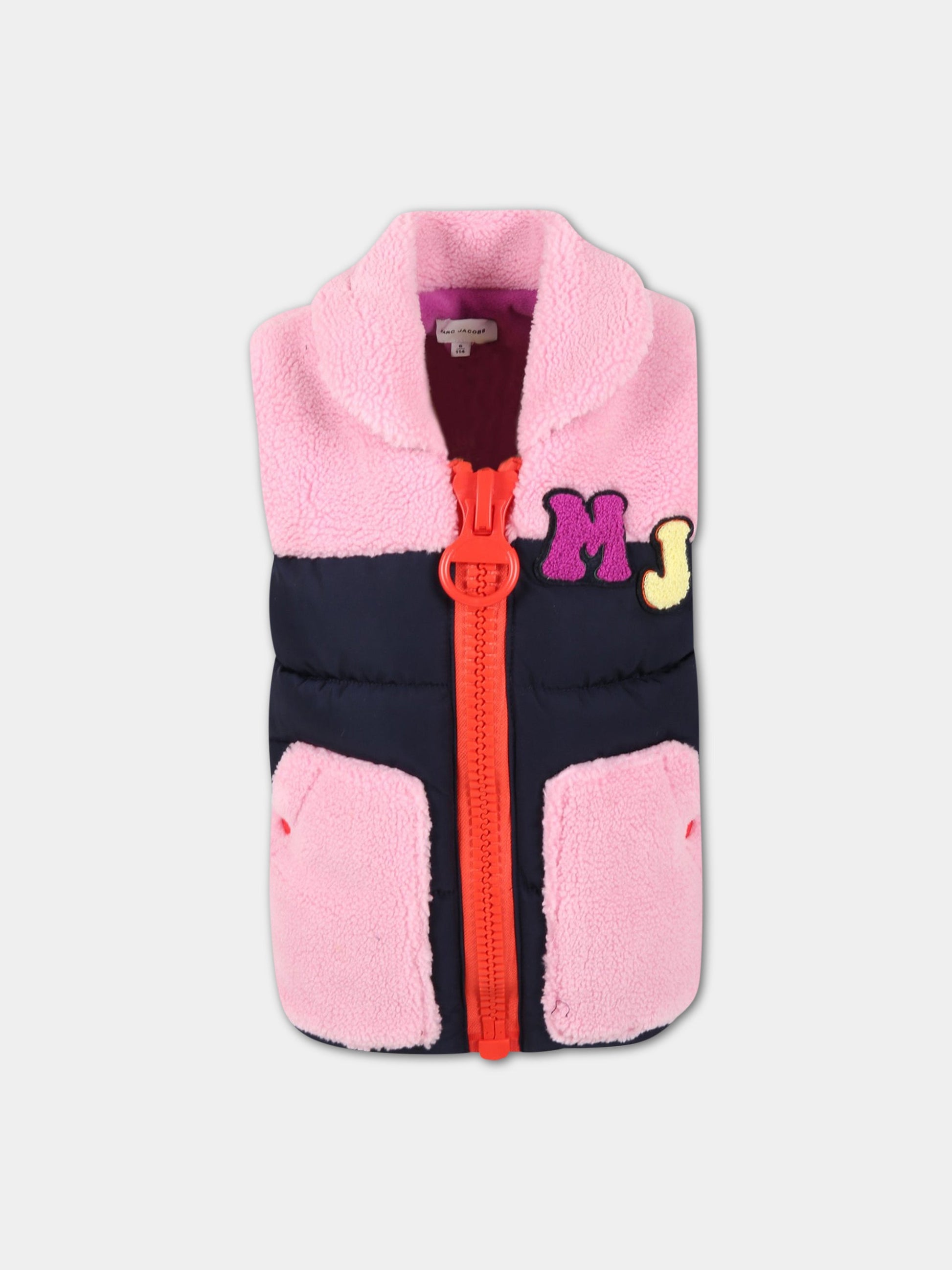 Gilet multicolor per bambina con logo,Little Marc Jacobs,W16141 84E