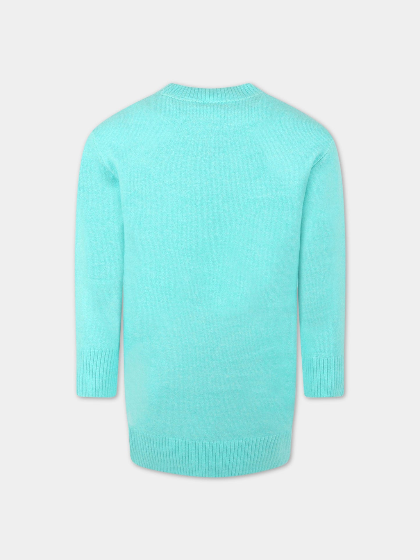 Vestito verdeacqua per bambina con occhiali da sole,Billieblush,U12756 75P