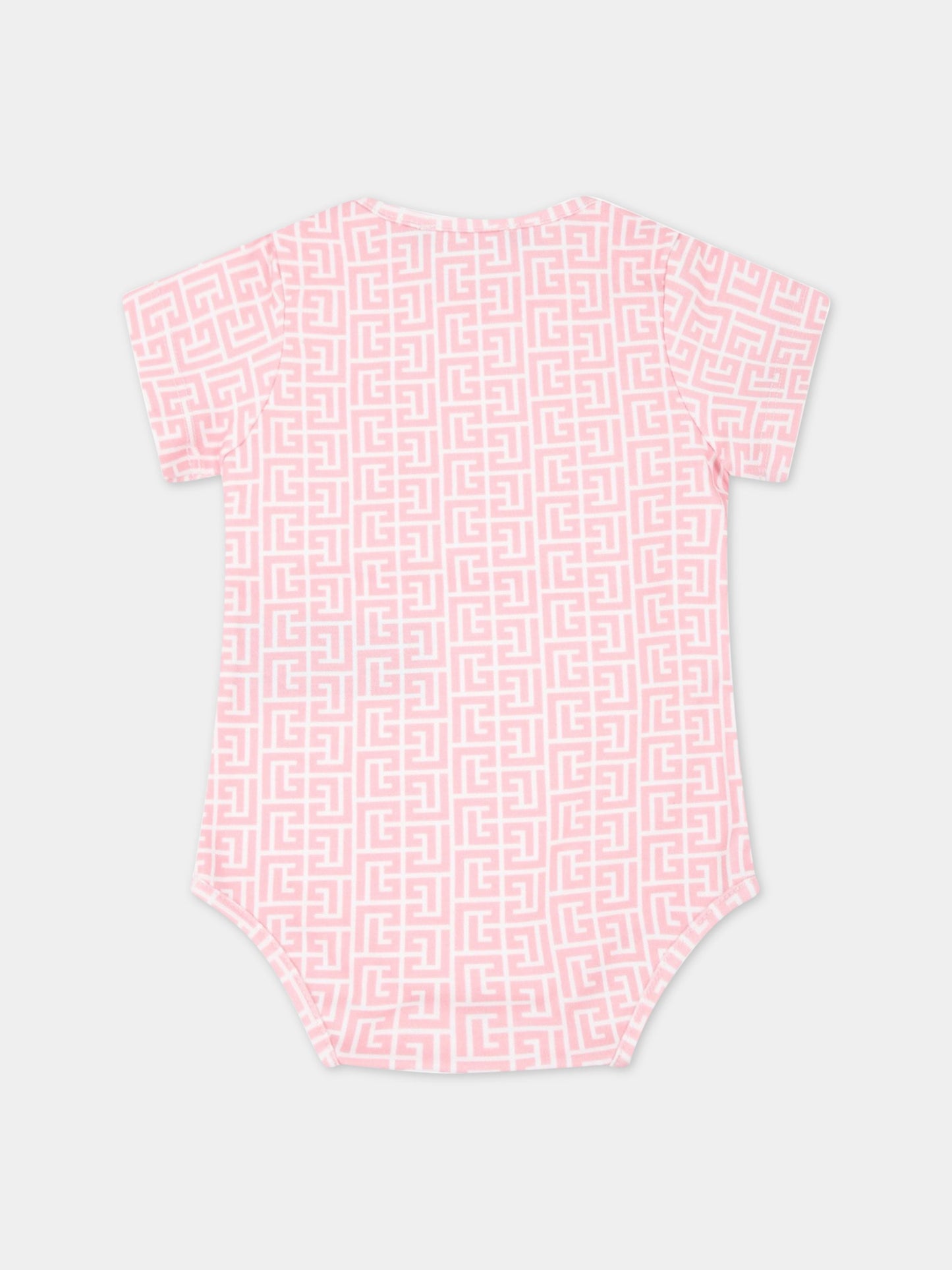 Set multicolor per neonata con logo rosa,Balmain Kids,6RB530 Z0209 100RS