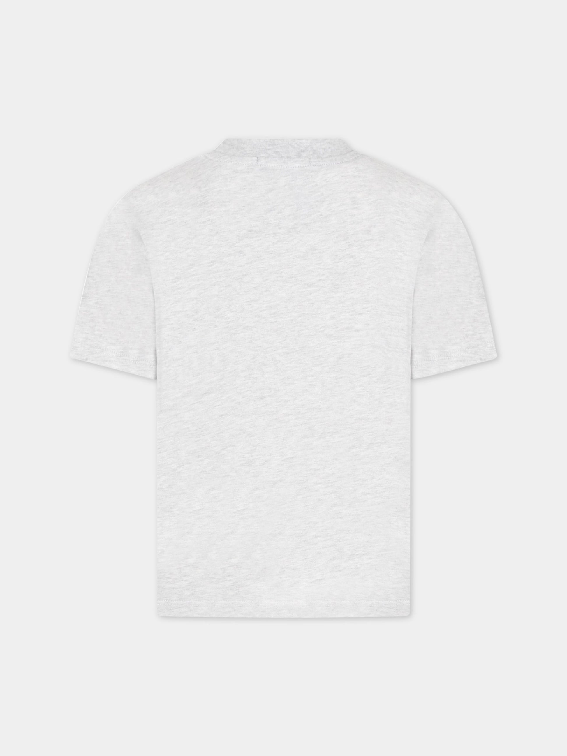 T-shirt grigia per bambini con logo nero,Msgm Kids,MS029075 107