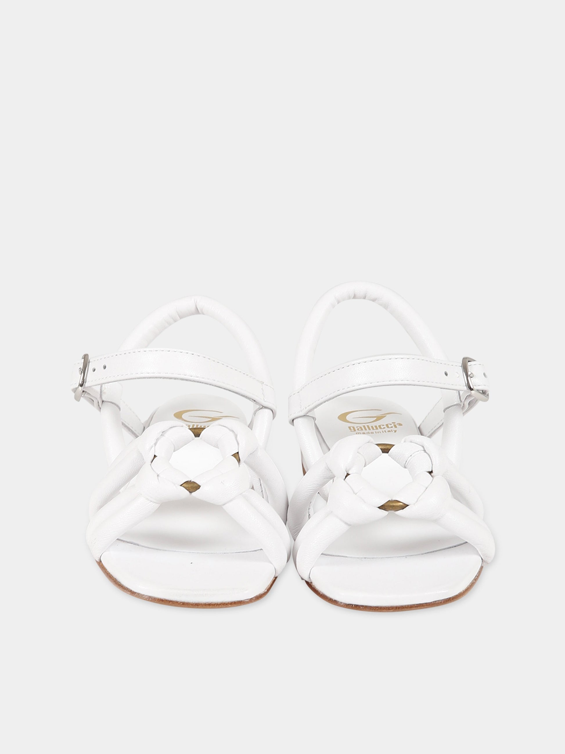 Sandali bianchi per bambina,Gallucci Kids,J10168AM446100