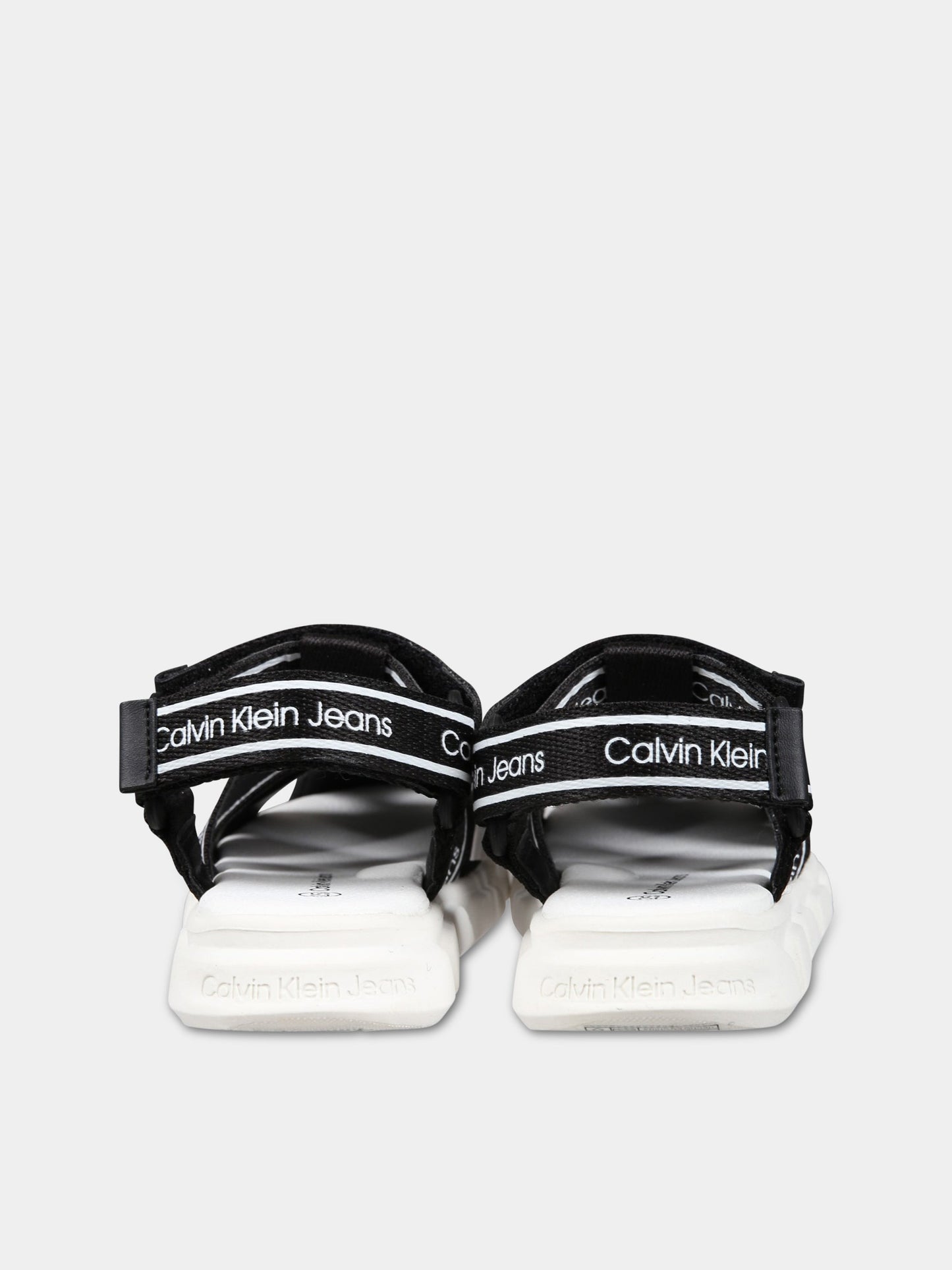Sandali neri per bambino con logo,Calvin Klein Kids,V1B2 80608 0034999