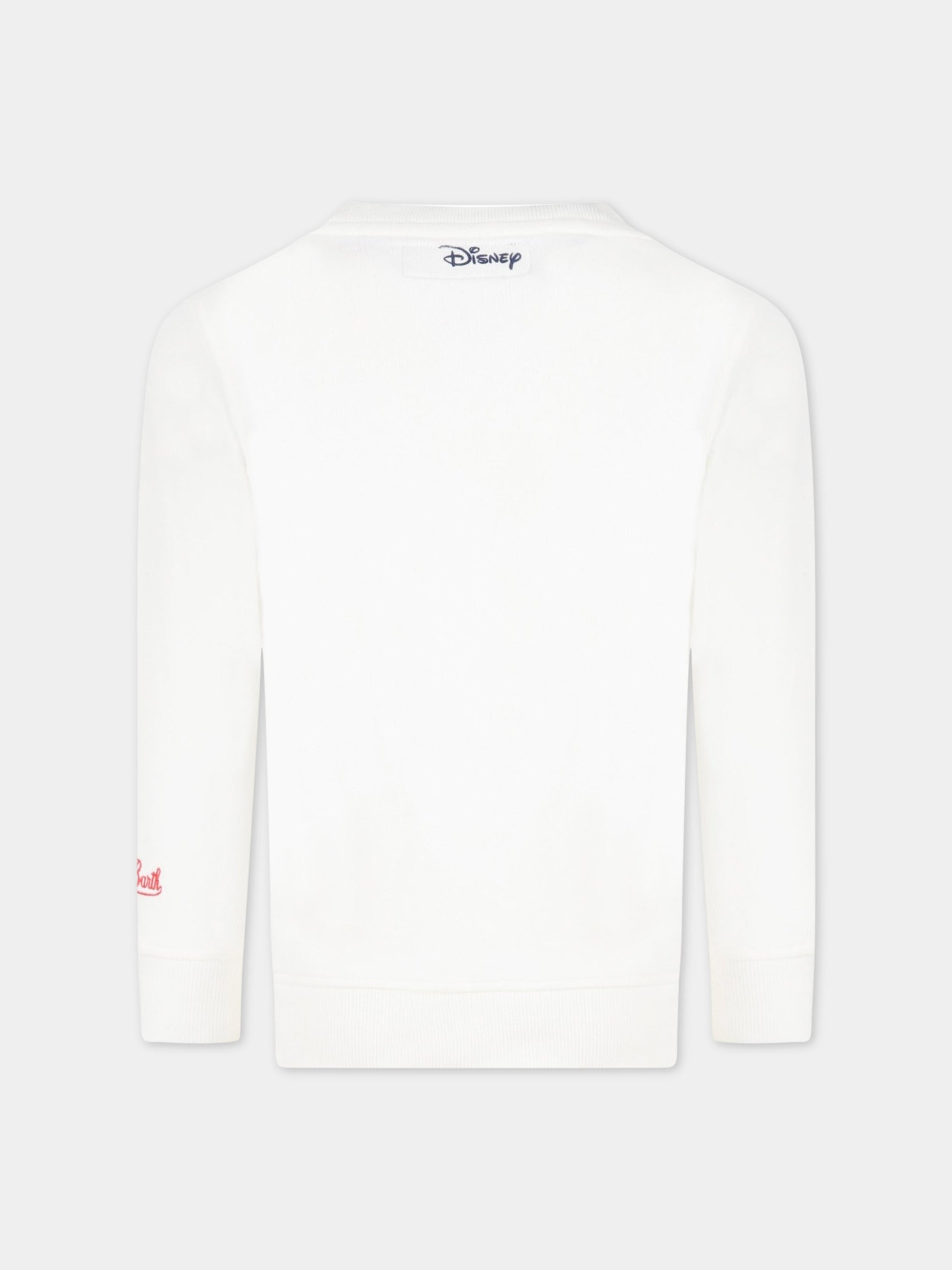 Felpa bianca per bambino con Topolino e logo,Mc2 Saint Barth,HUT0001 EMMW10